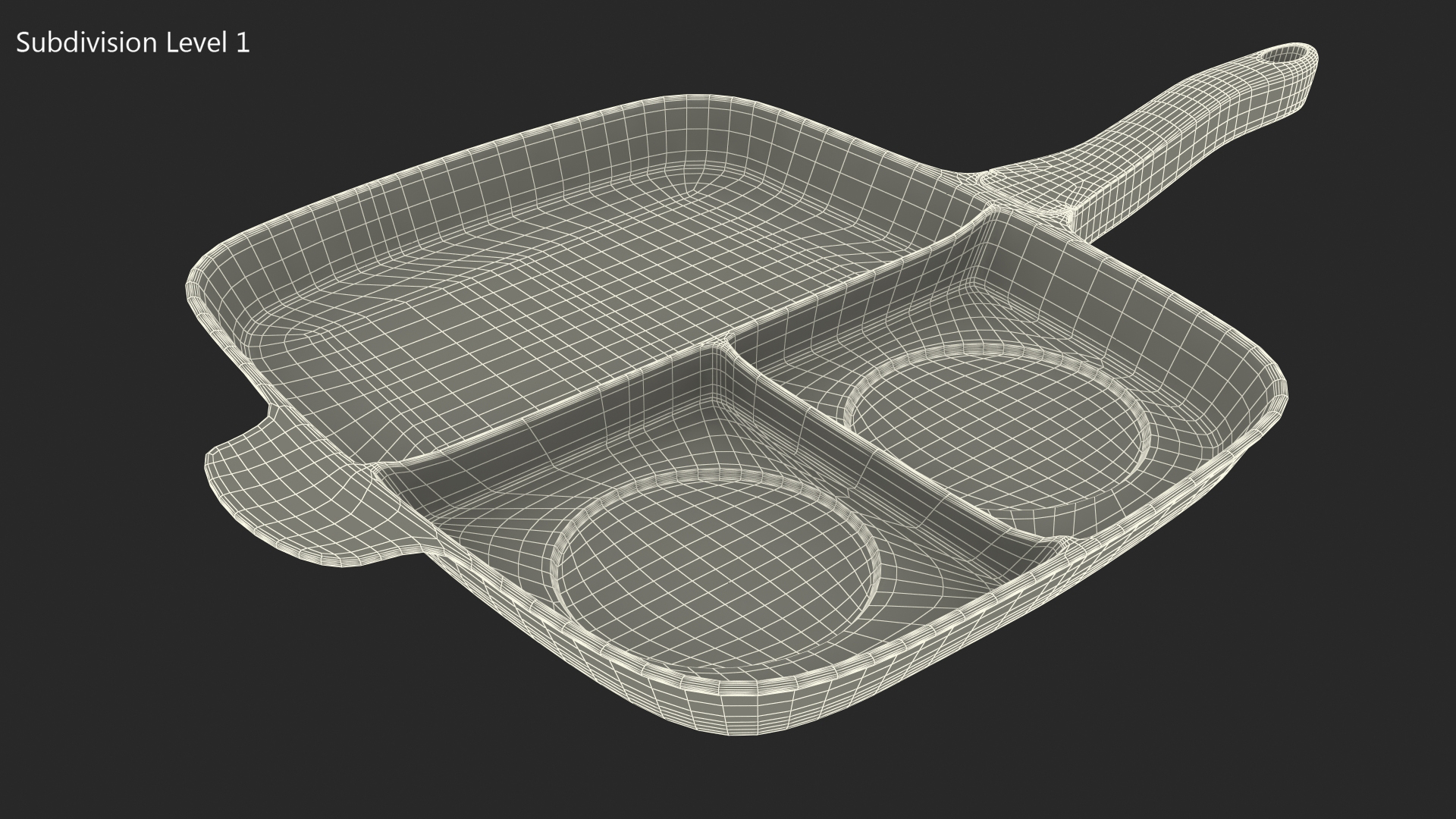 Divided 3 Section Grill Griddle Skillet Generic 3D