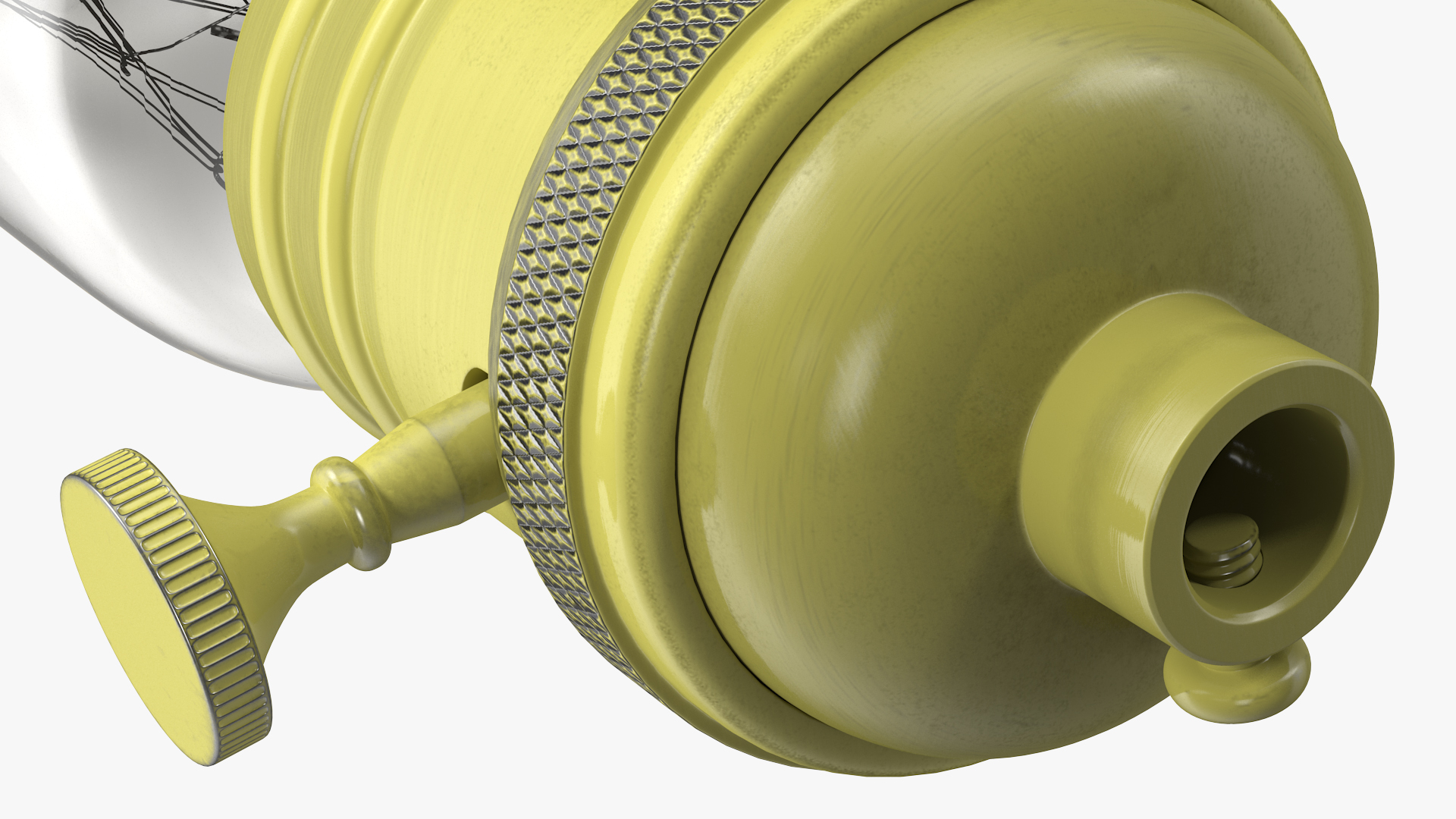 3D Brass Lamp Holder with Light Bulb model