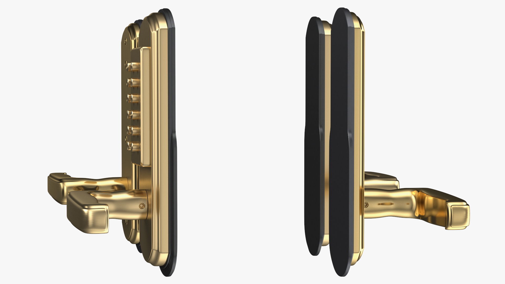 3D Push Button Door Lock Gold