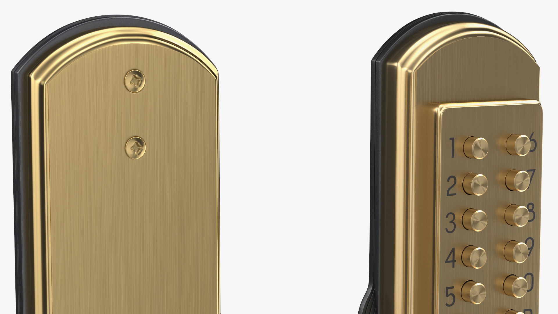 3D Push Button Door Lock Gold