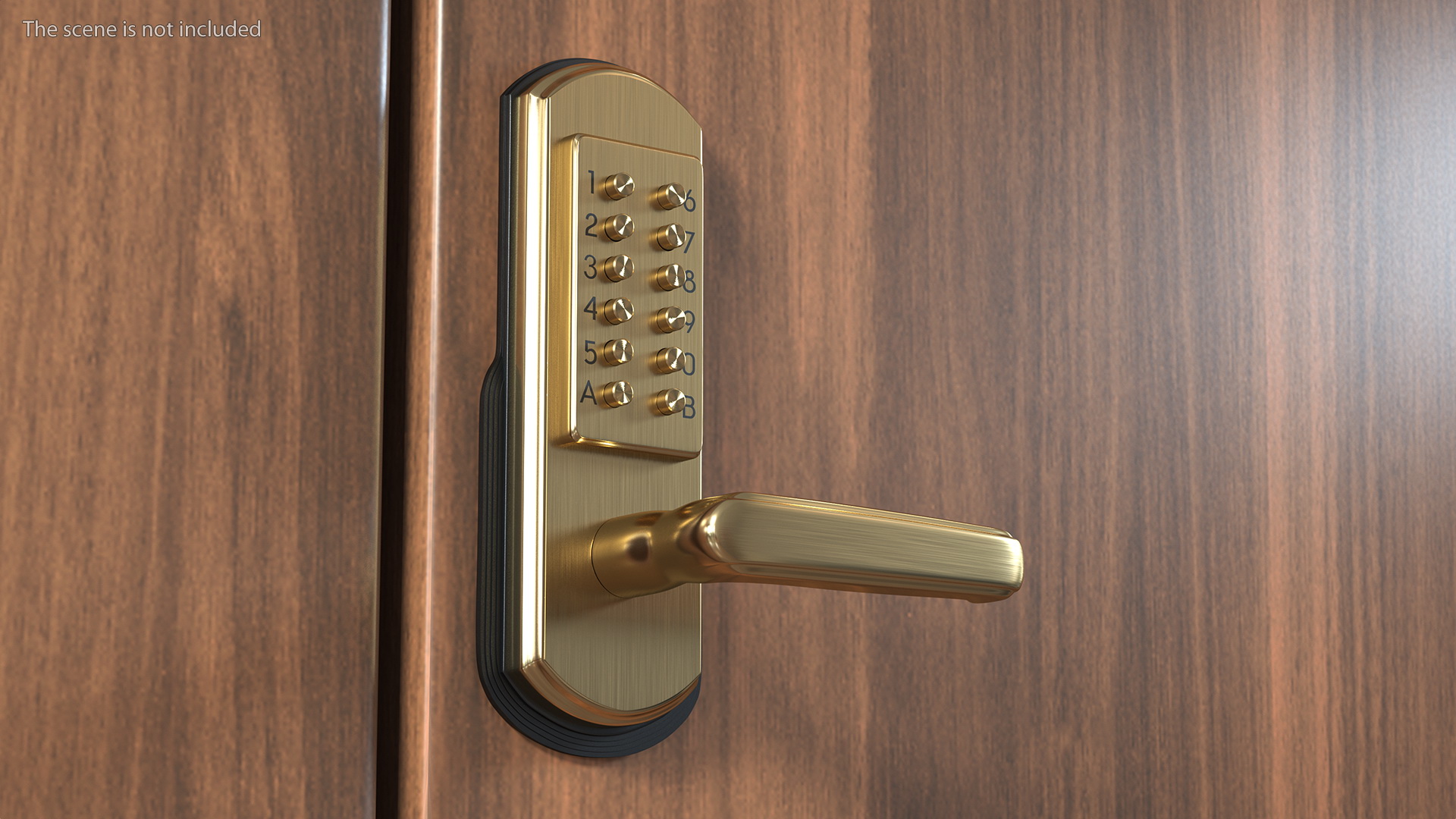 3D Push Button Door Lock Gold