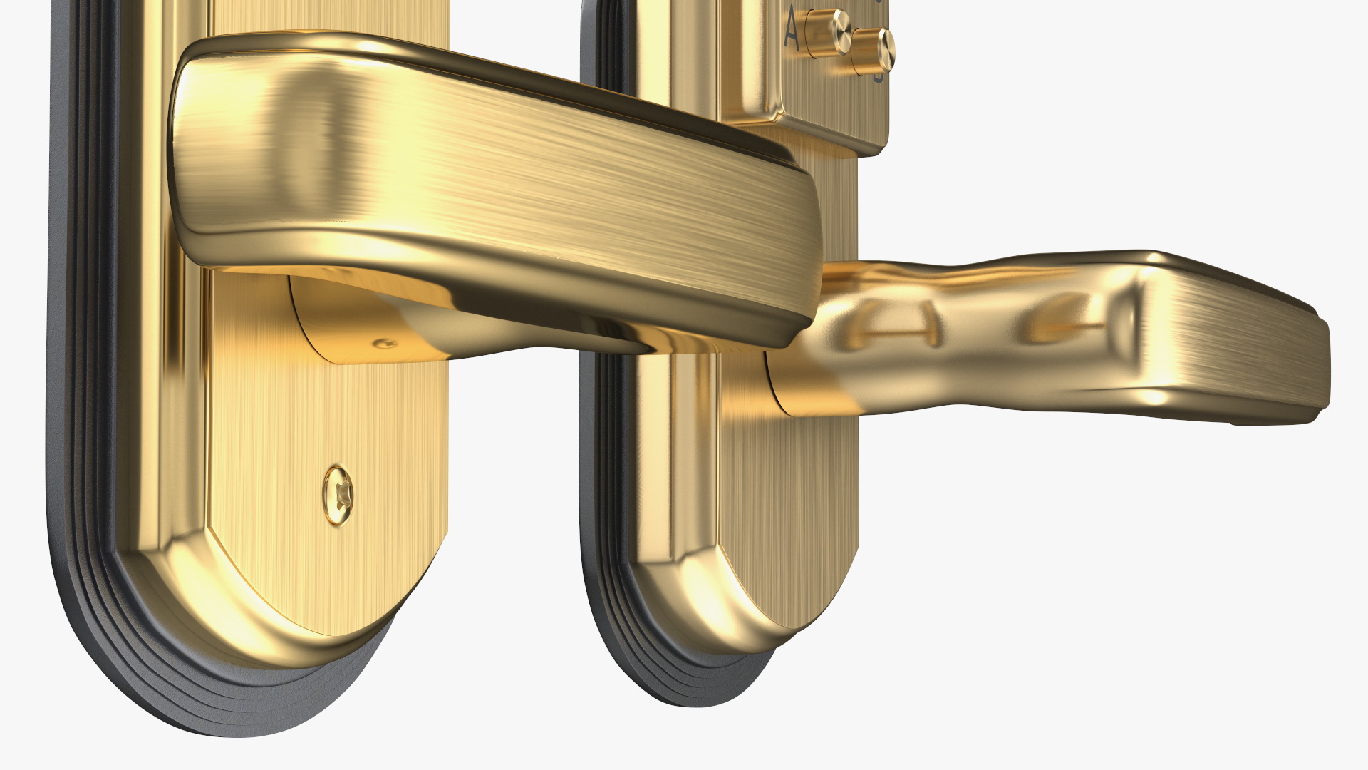 3D Push Button Door Lock Gold
