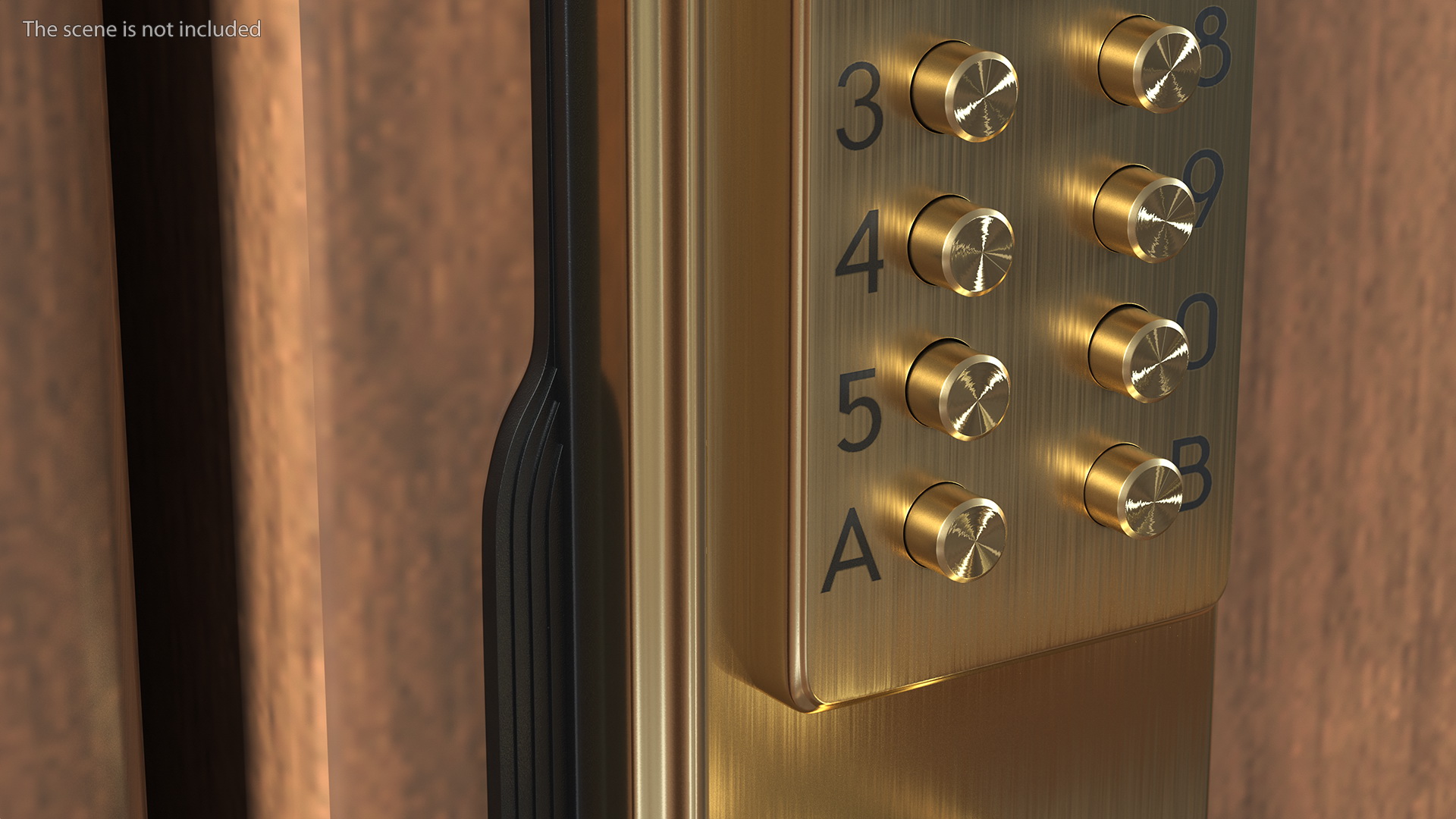 3D Push Button Door Lock Gold