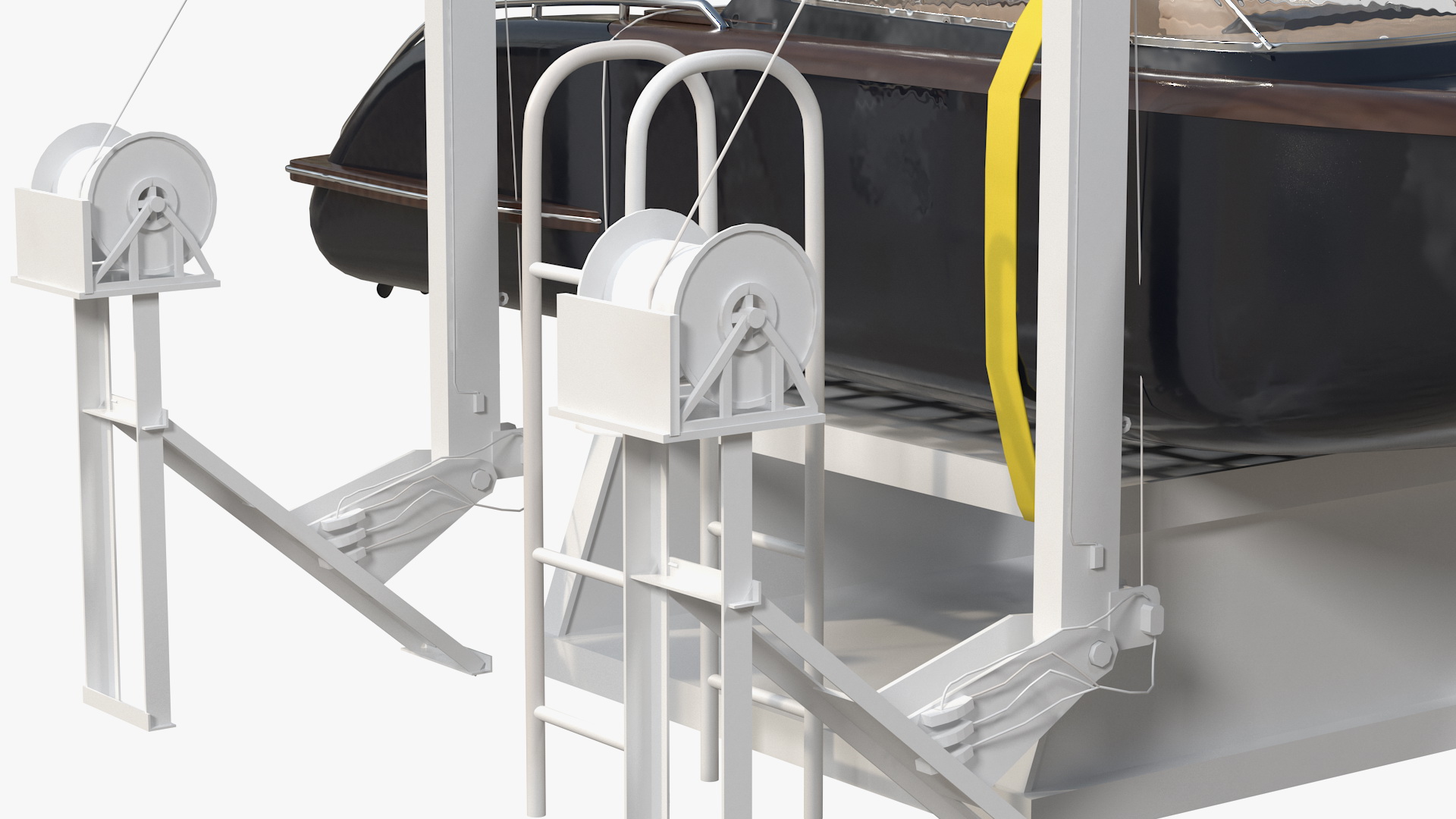 3D Boat Crane Lifting Motorboat model