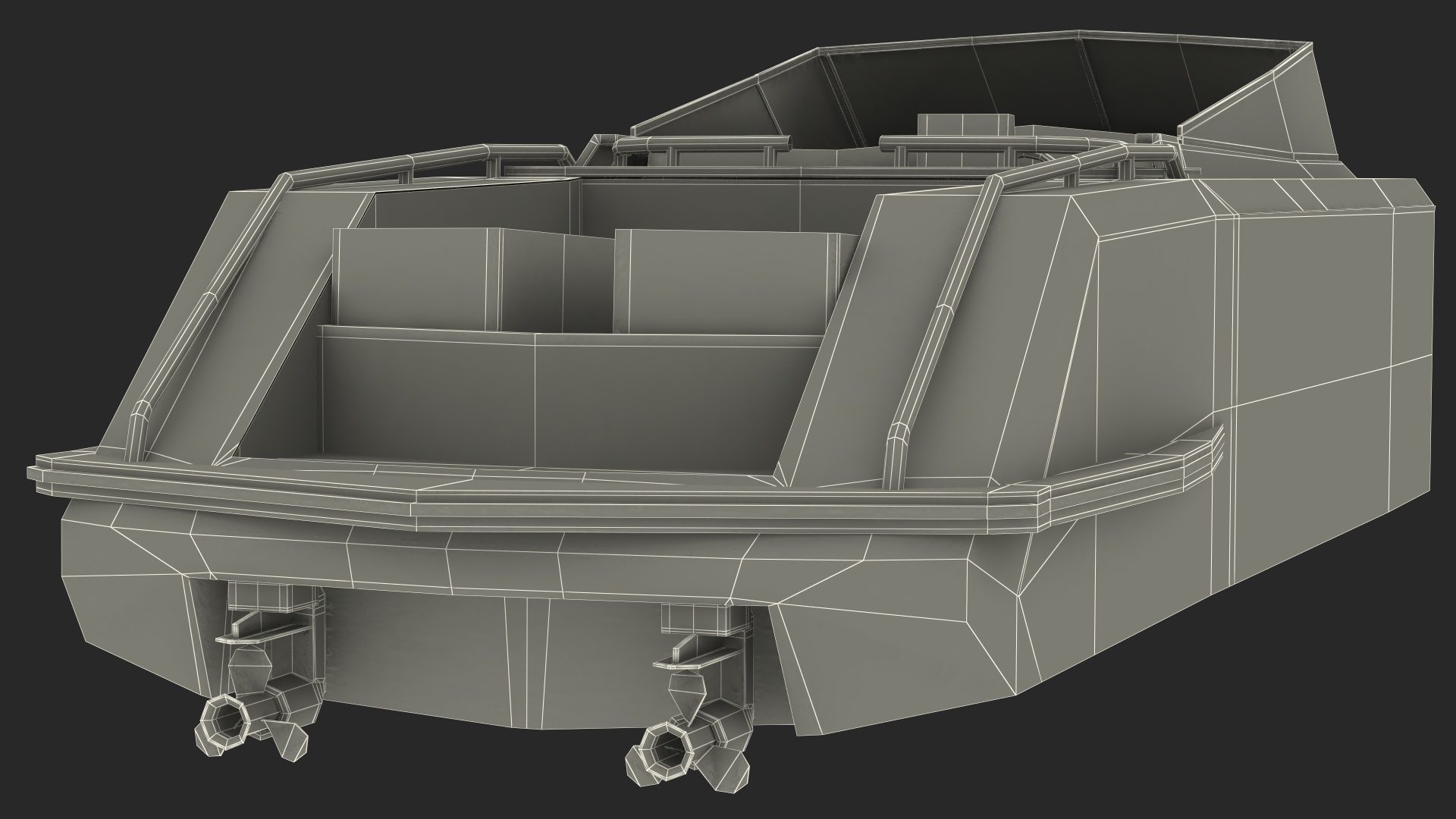 3D Boat Crane Lifting Motorboat model
