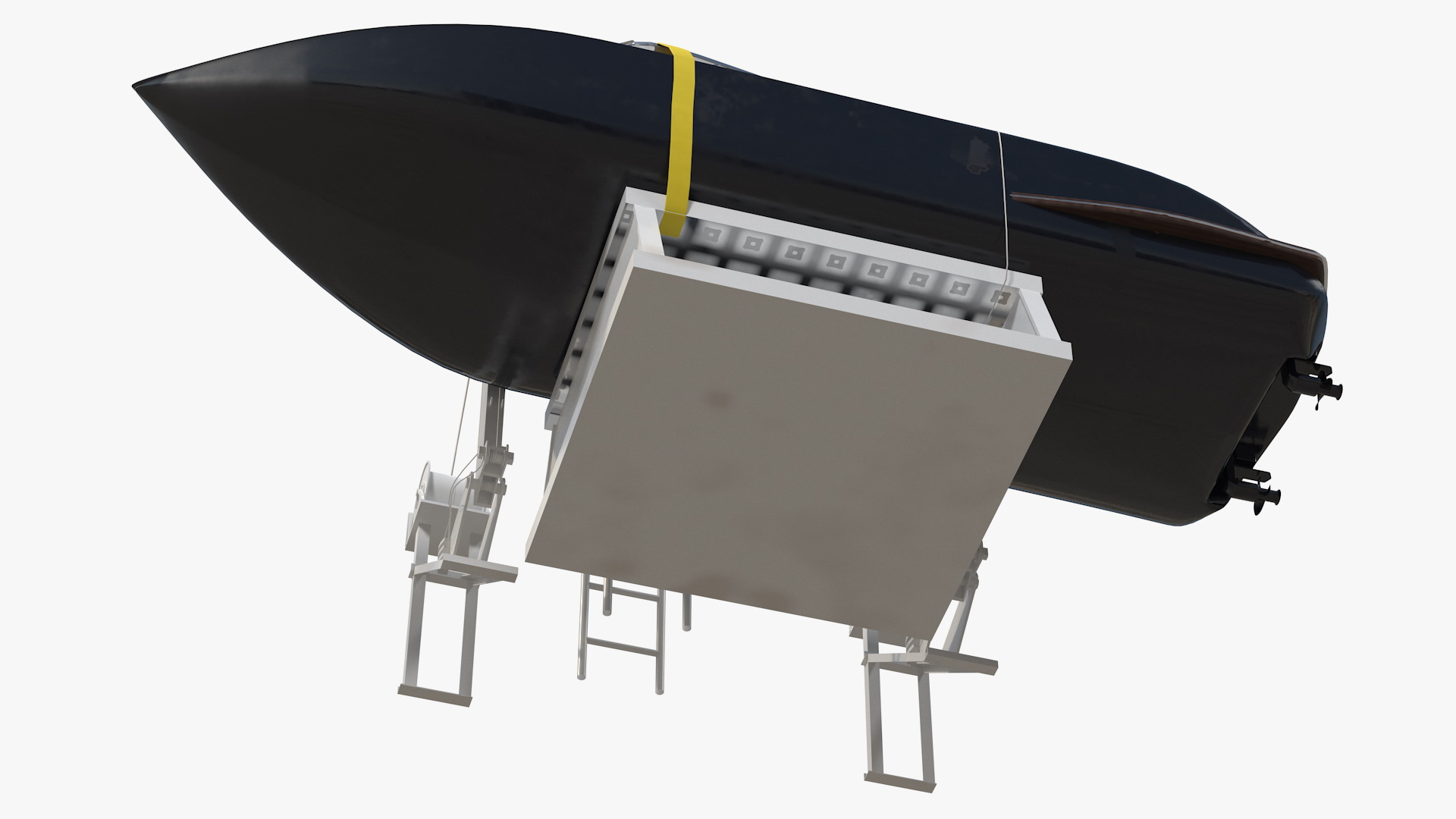 3D Boat Crane Lifting Motorboat model