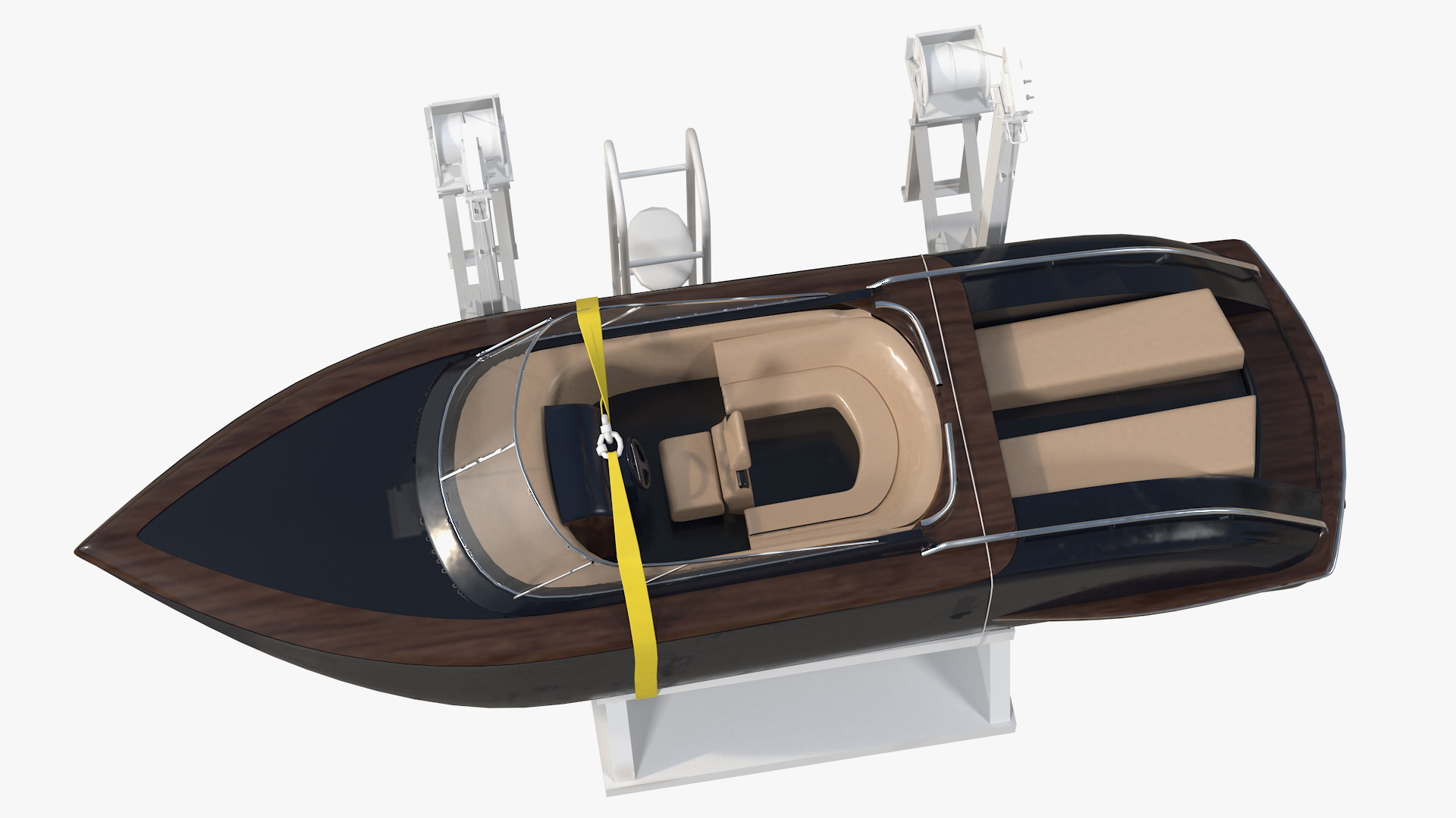 3D Boat Crane Lifting Motorboat model