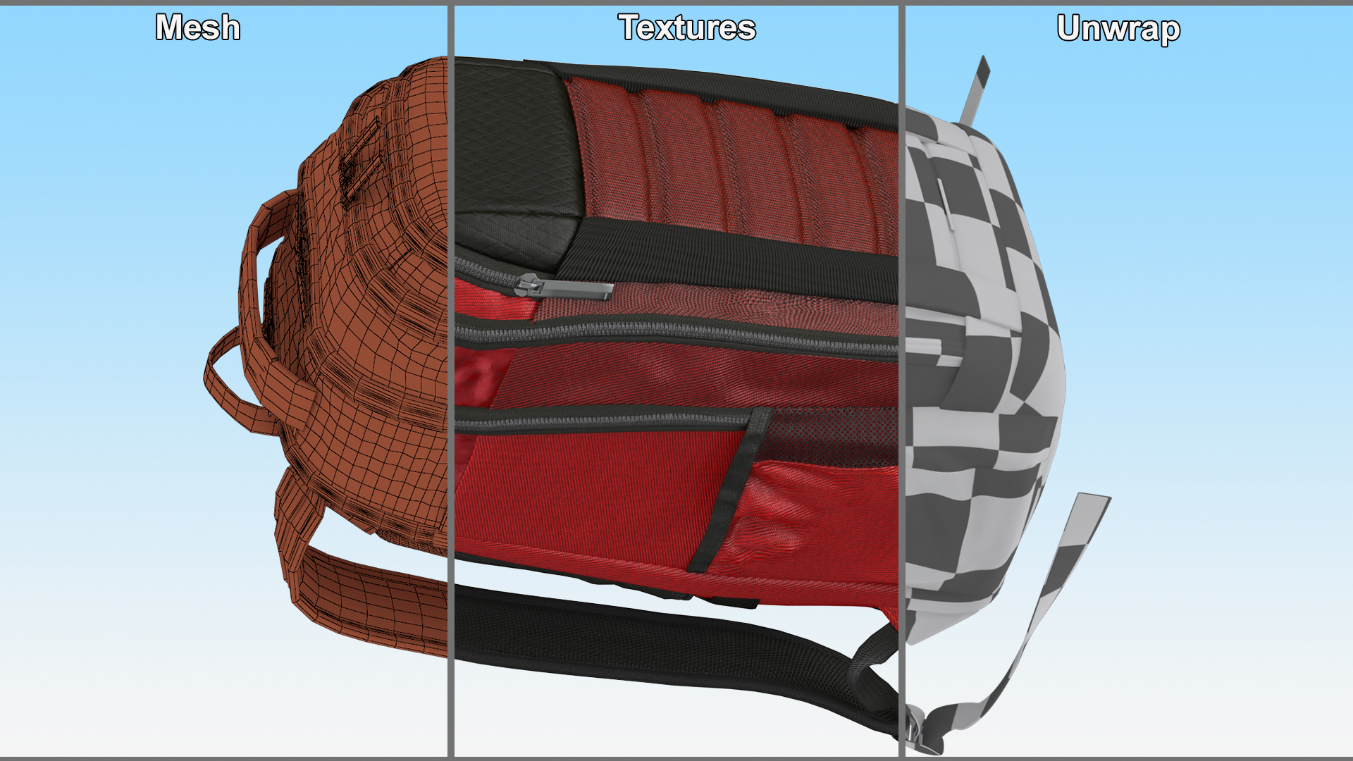 3D Travel Laptop Backpack Bag with USB Charger Port model