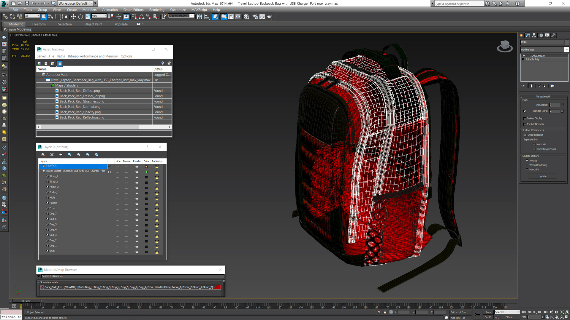 3D Travel Laptop Backpack Bag with USB Charger Port model