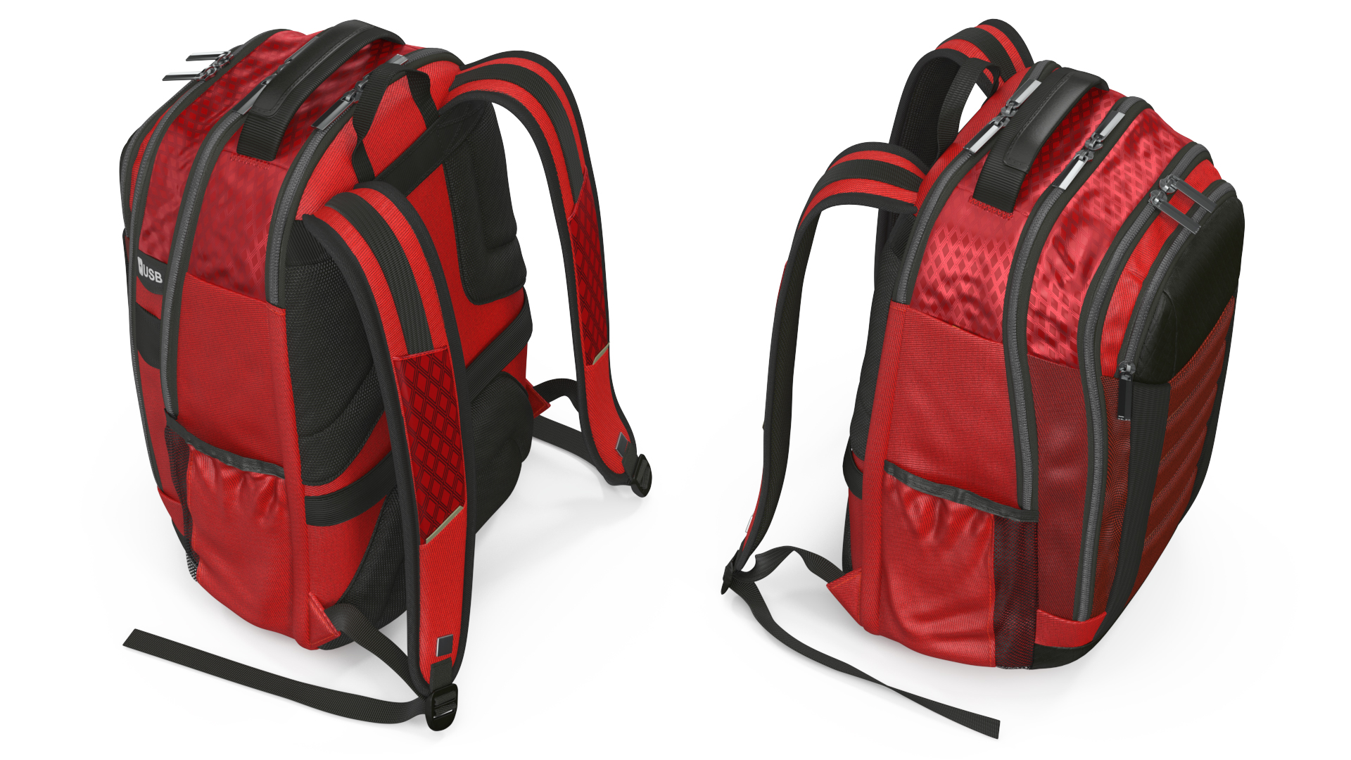 3D Travel Laptop Backpack Bag with USB Charger Port model