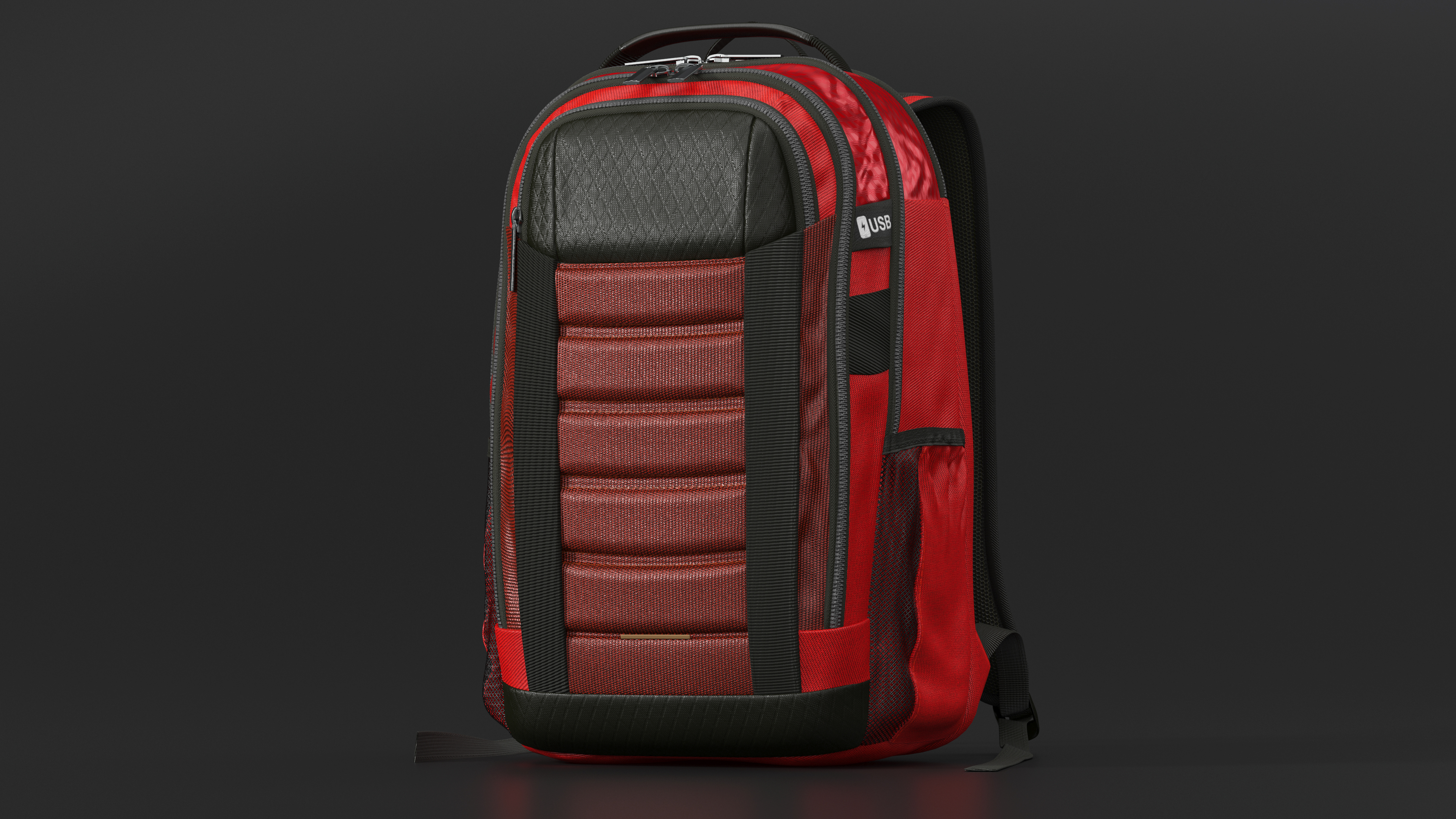 3D Travel Laptop Backpack Bag with USB Charger Port model