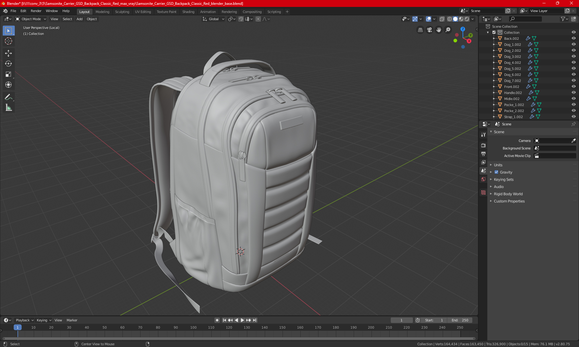 3D Travel Laptop Backpack Bag with USB Charger Port model