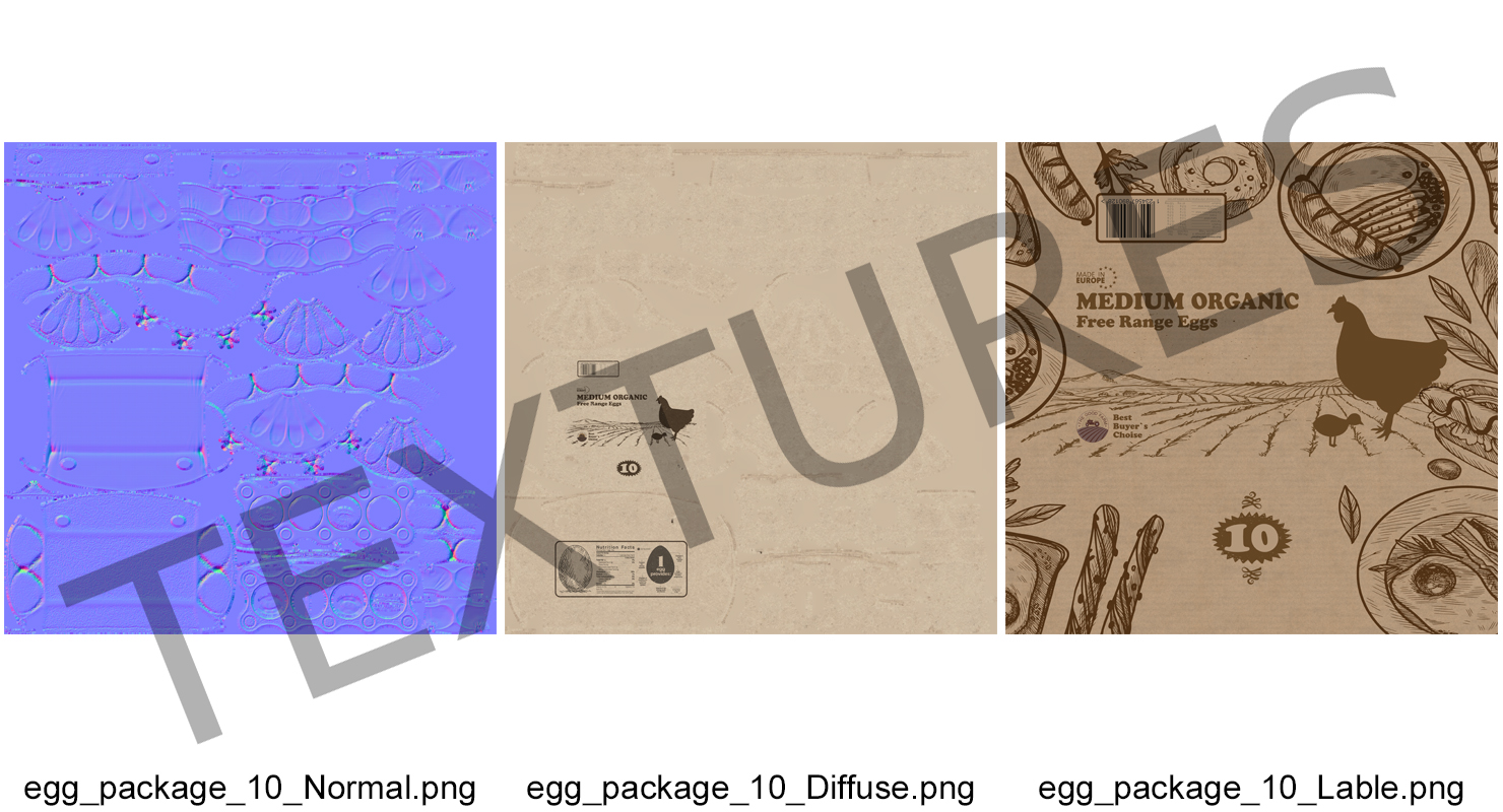 3D model Ten Eggs Carton Package Closed