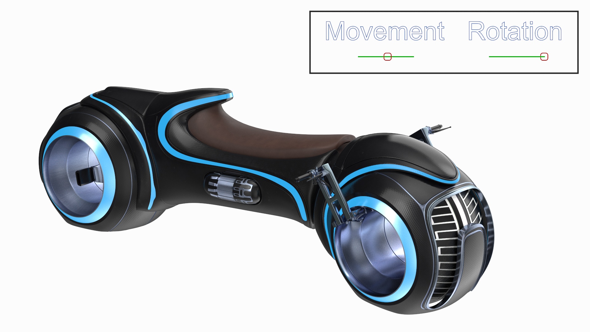 3D Futuristic Motorcycle Rigged model