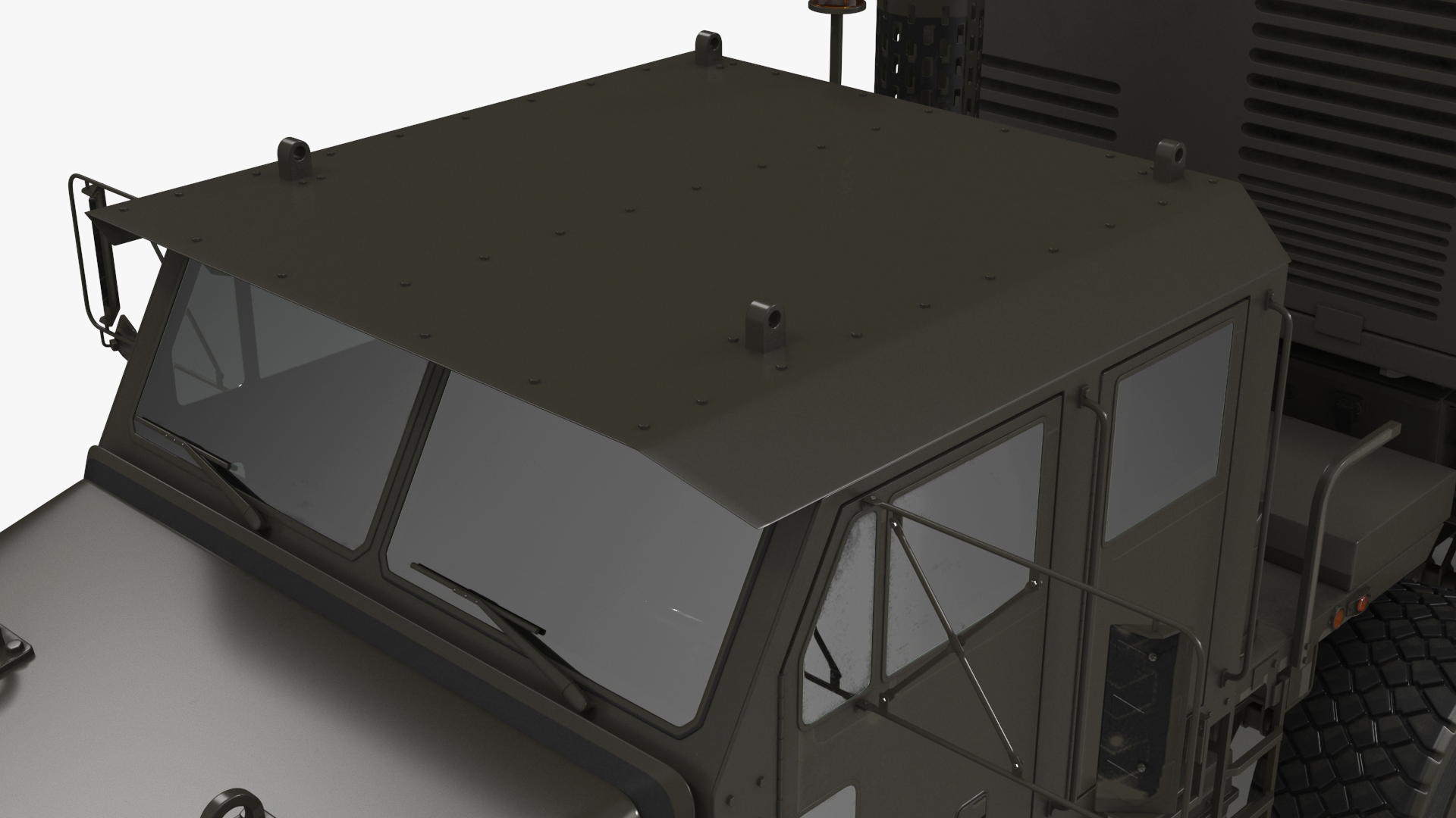 3D Multiple Rocket Launch System with Transporter Green Simple Interior model
