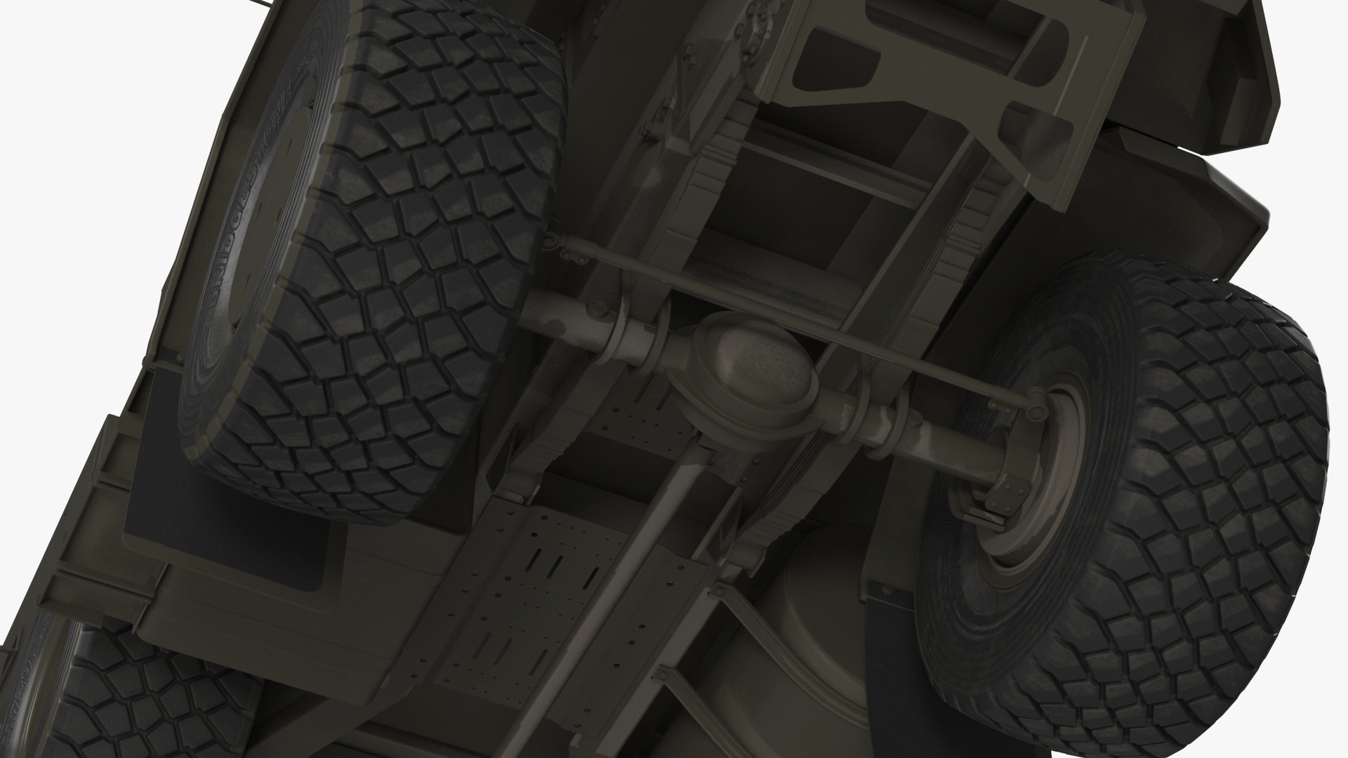3D Multiple Rocket Launch System with Transporter Green Simple Interior model