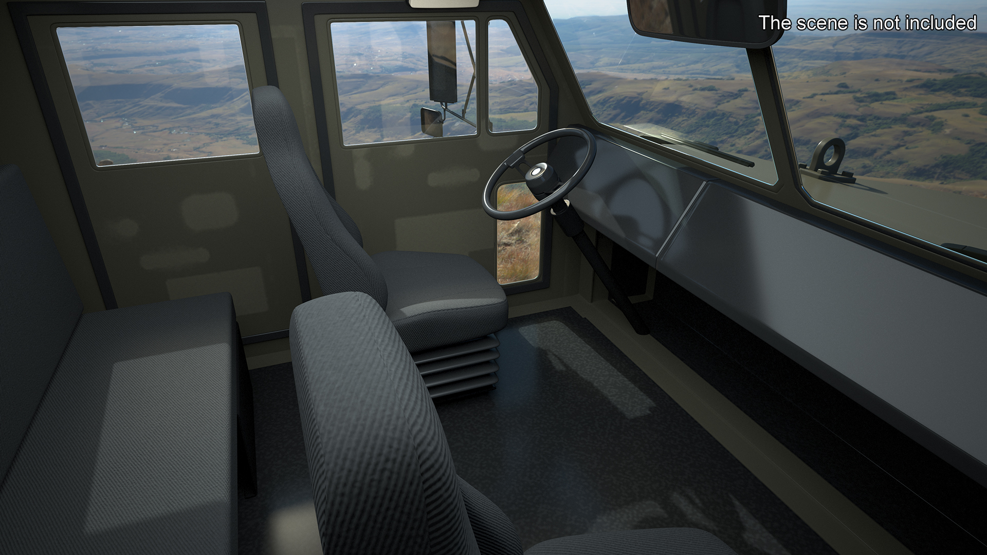 3D Multiple Rocket Launch System with Transporter Green Simple Interior model