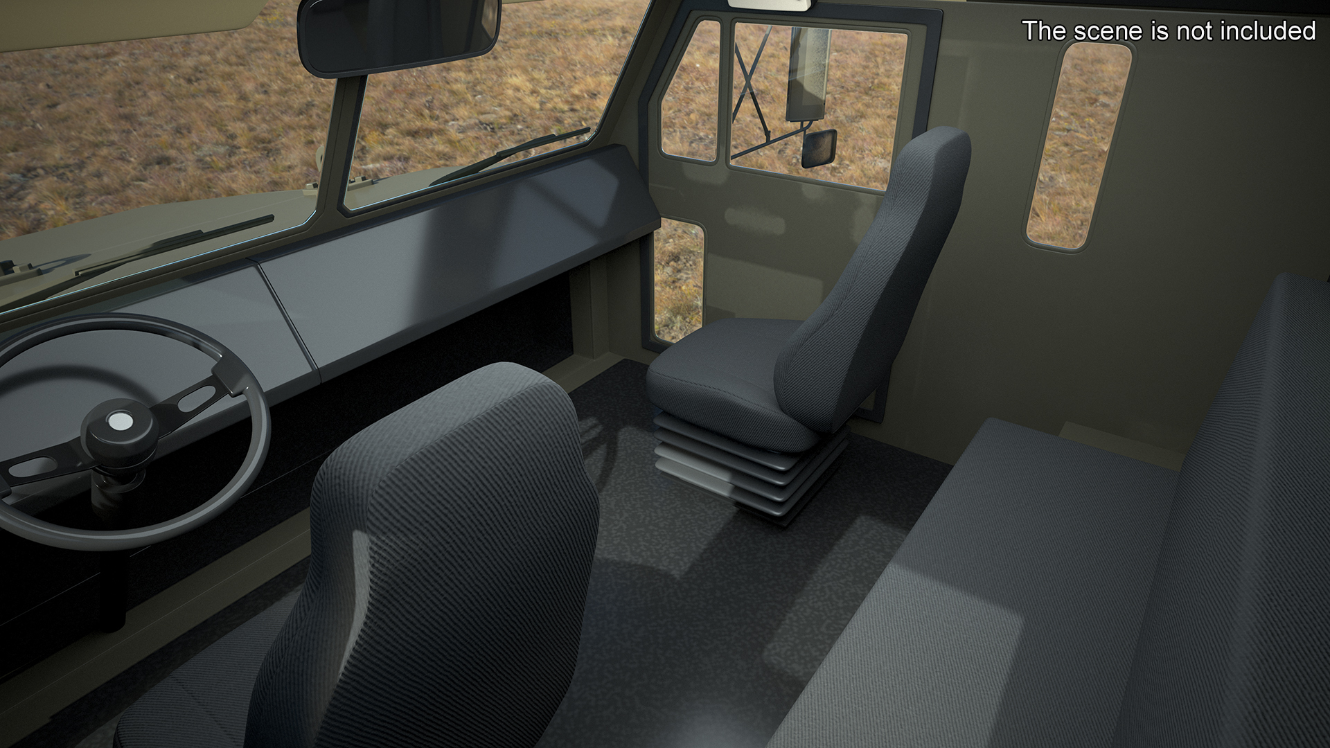 3D Multiple Rocket Launch System with Transporter Green Simple Interior model