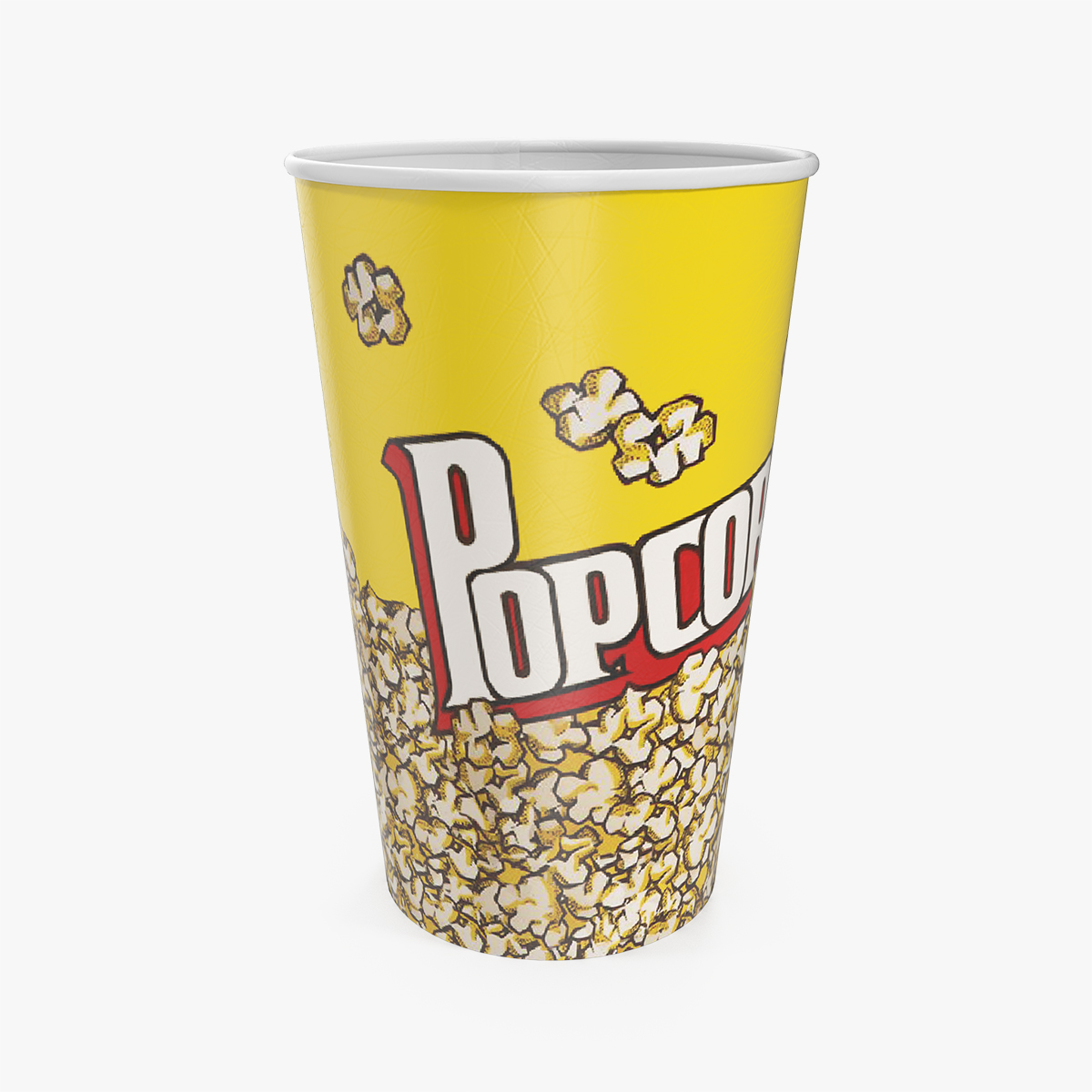 Empty Popcorn Cup 3D Model, view 3