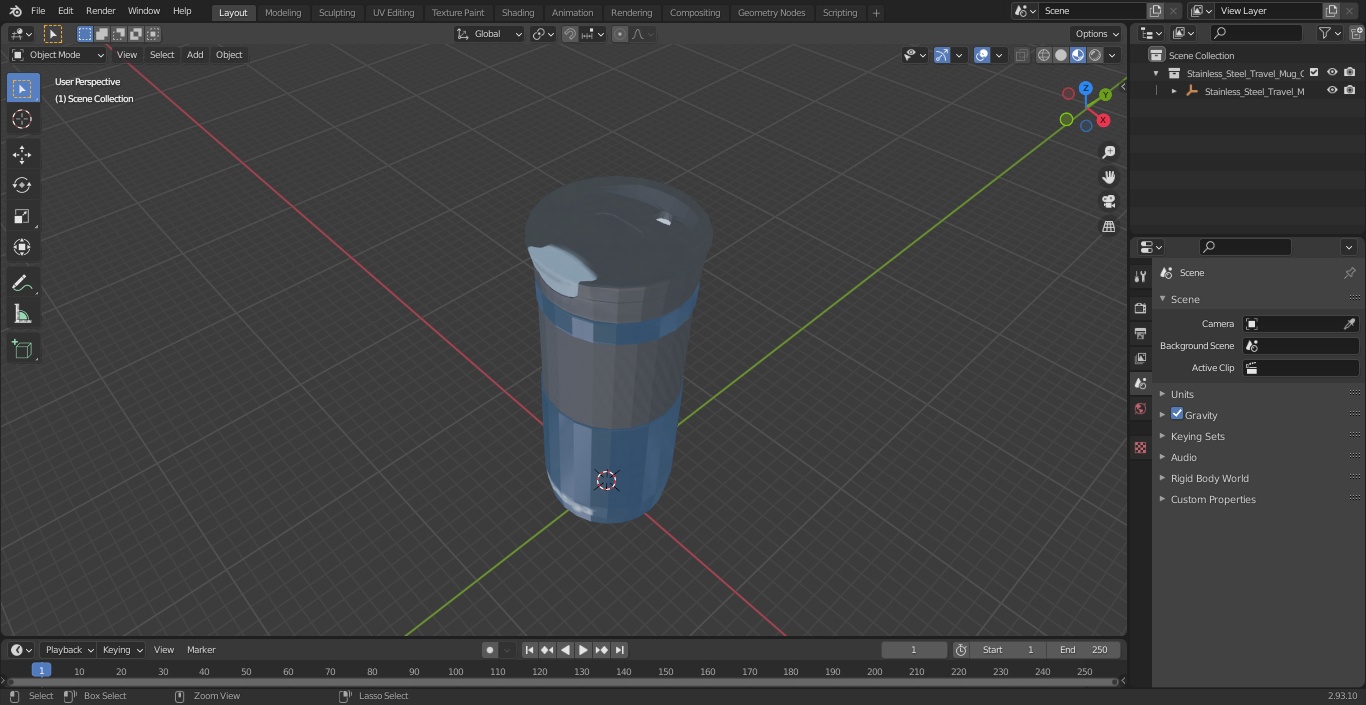 Stainless Steel Travel Mug Contigo 3D model
