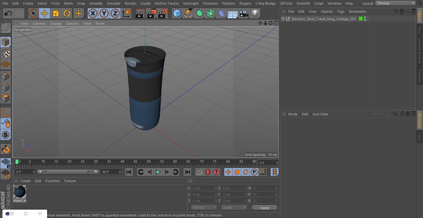 Stainless Steel Travel Mug Contigo 3D model