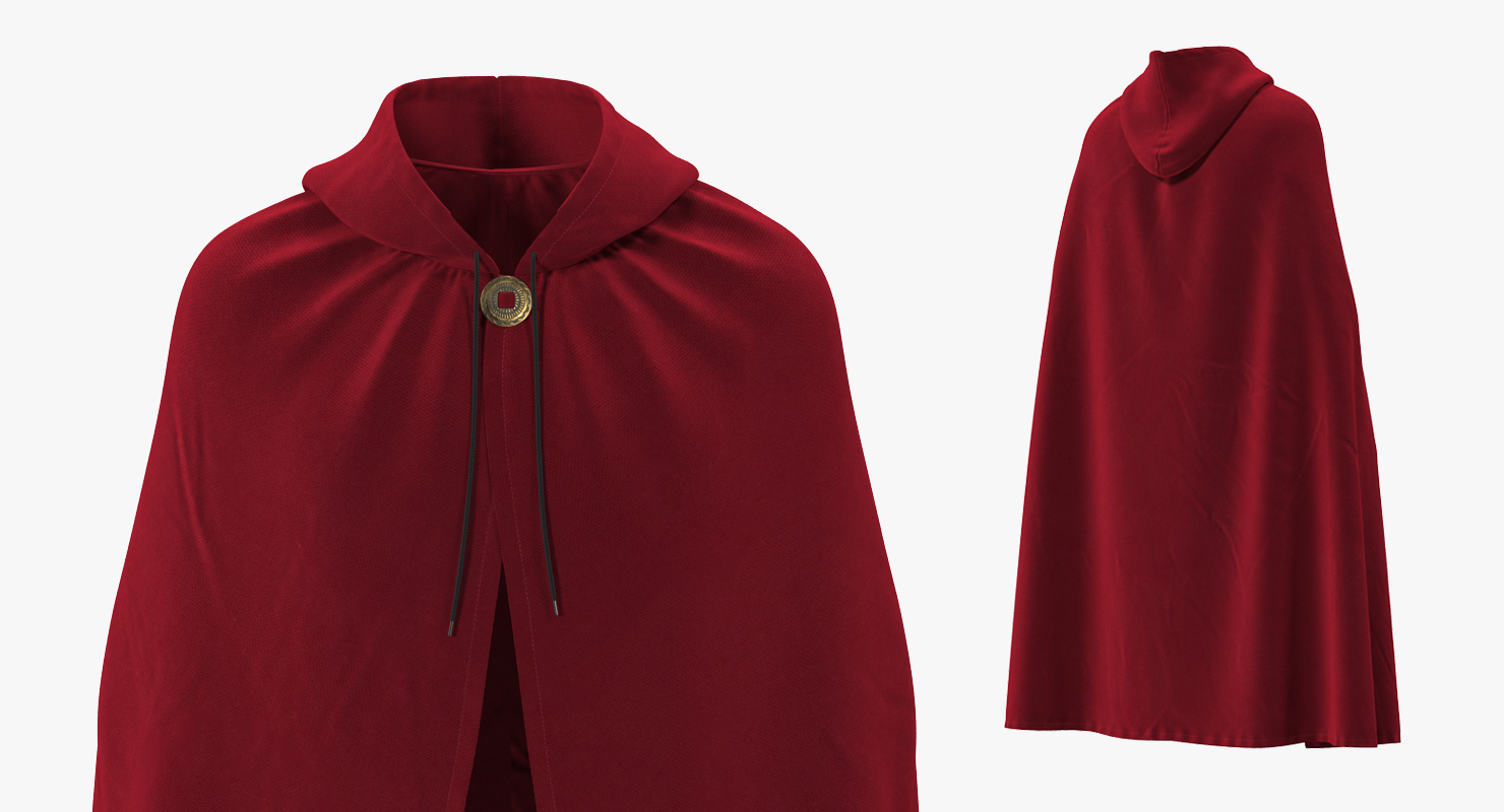 3D Unisex Red Cloak With Hood