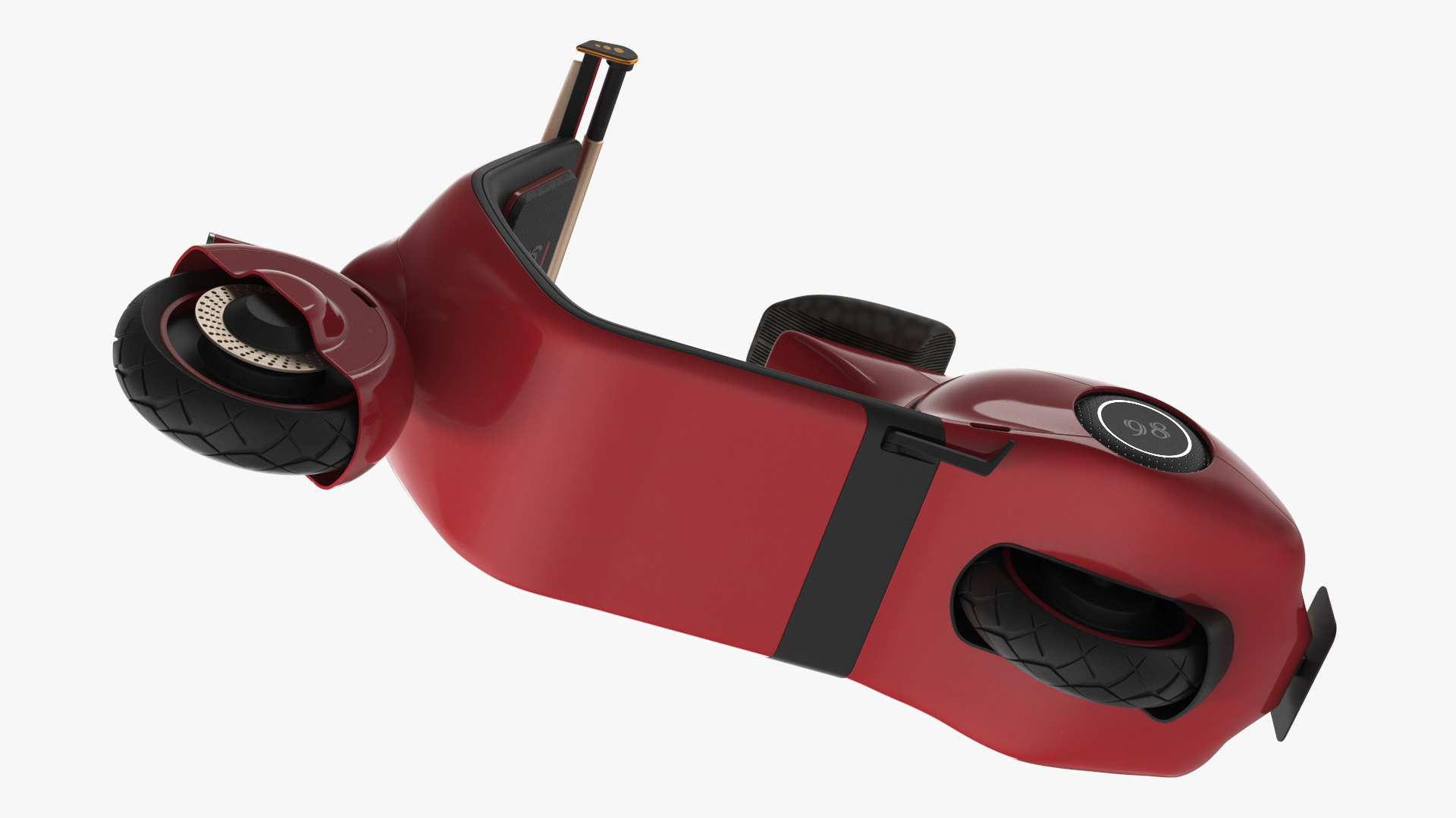 3D model Designer Red Electric Scooter Vespa 98 Lights On Rigged