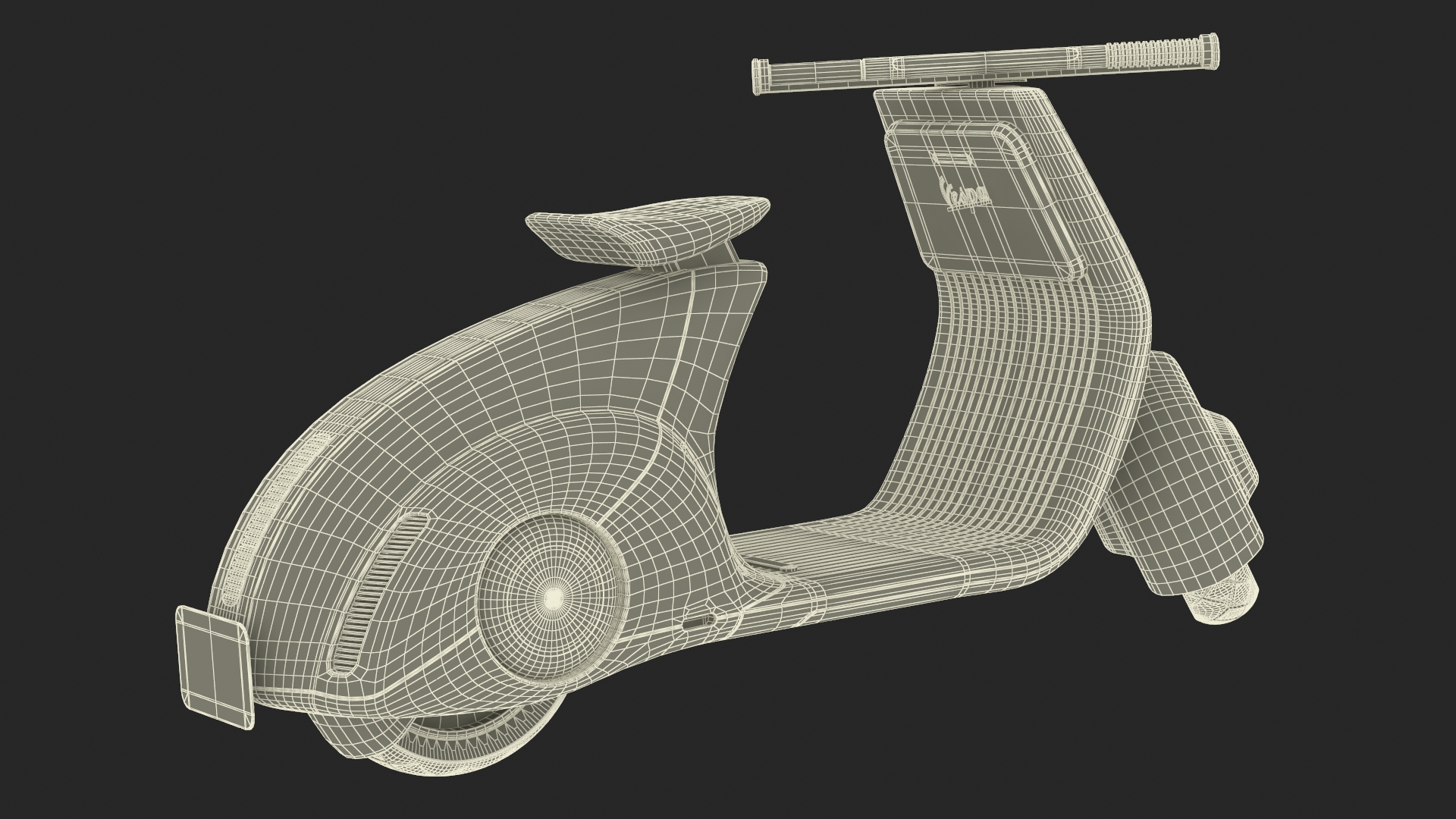 3D model Designer Red Electric Scooter Vespa 98 Lights On Rigged