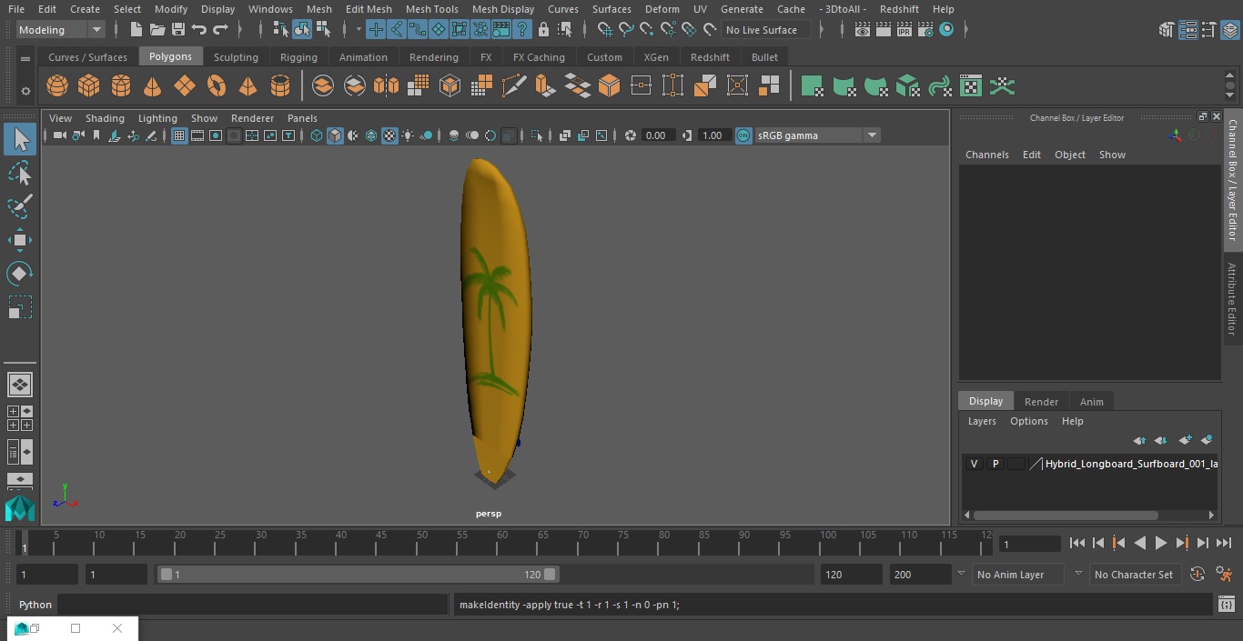 3D Hybrid Longboard Surfboard