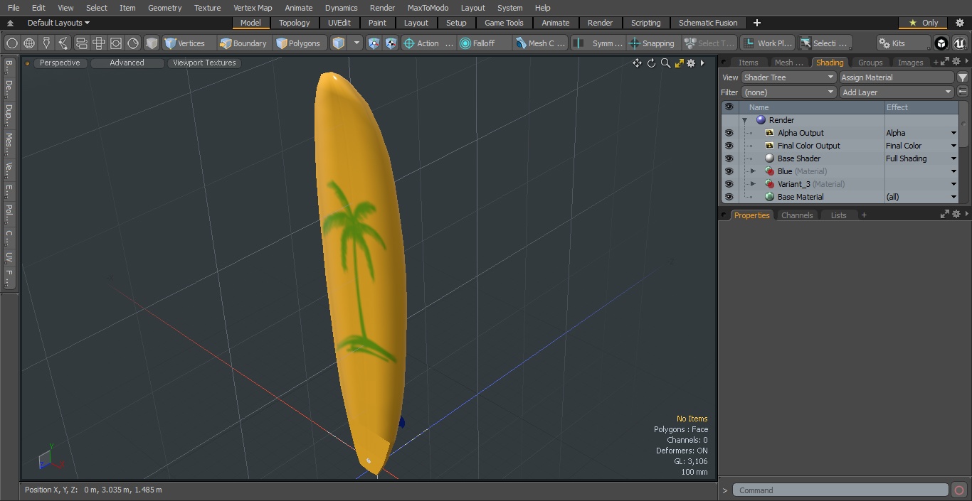 3D Hybrid Longboard Surfboard