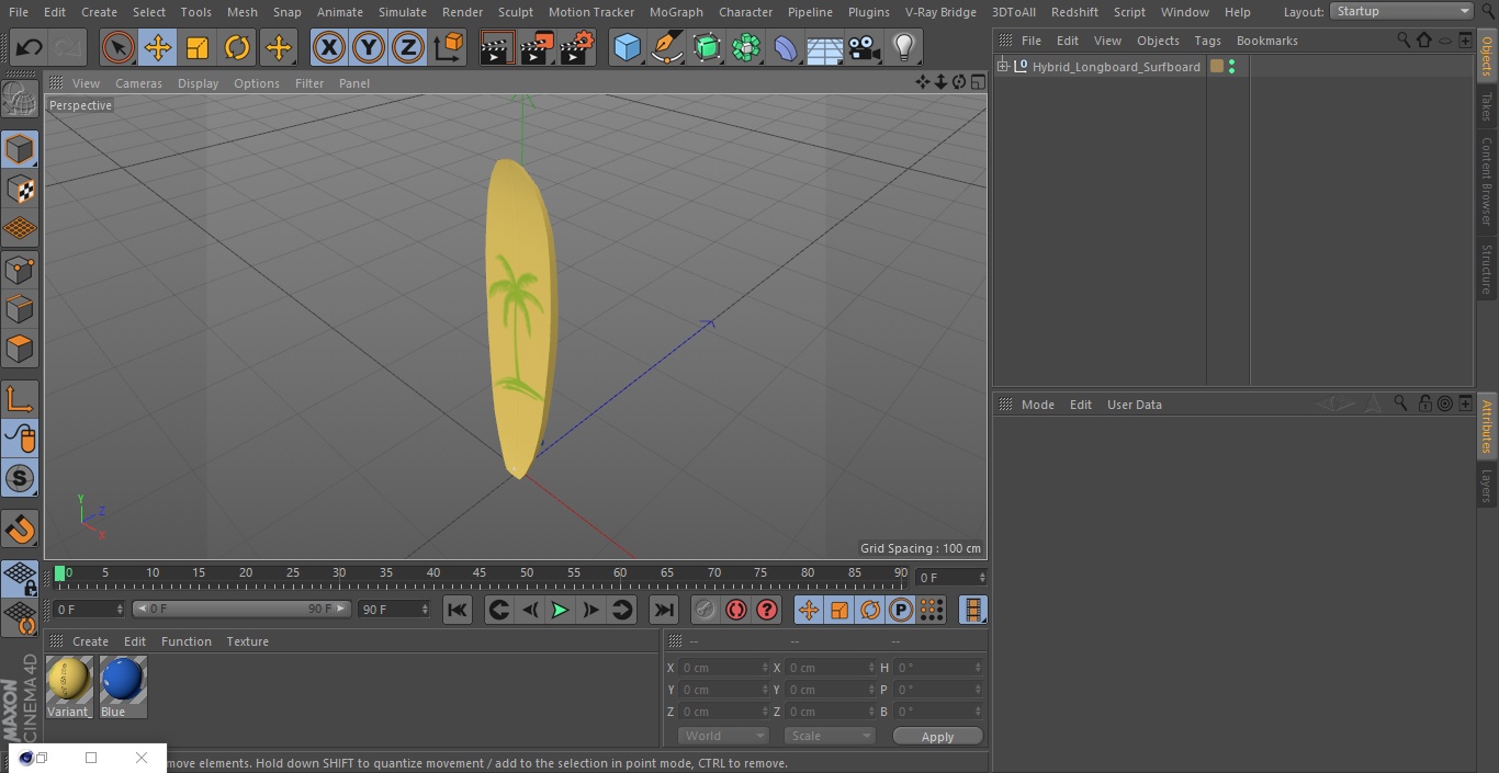 3D Hybrid Longboard Surfboard