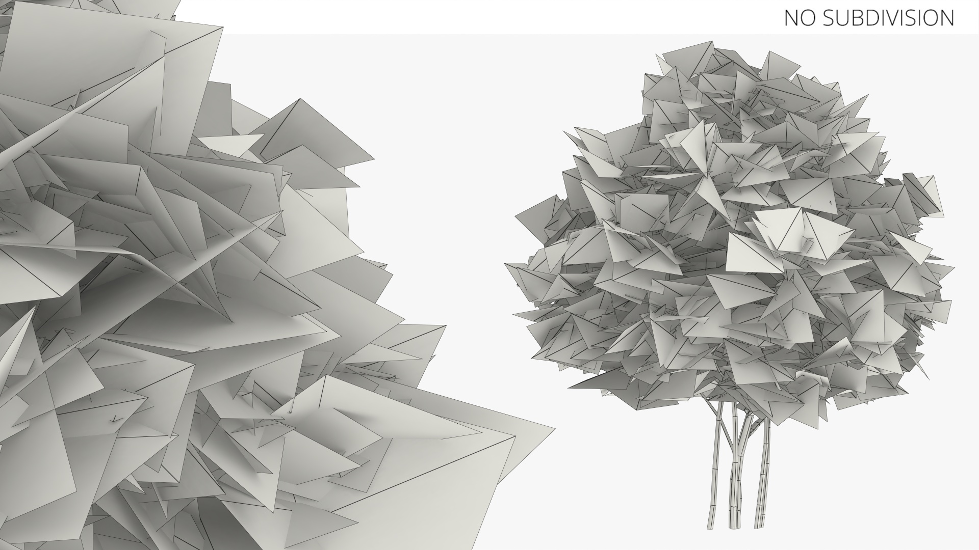 Low Poly Flowering Lilac Bushes Green, view 9