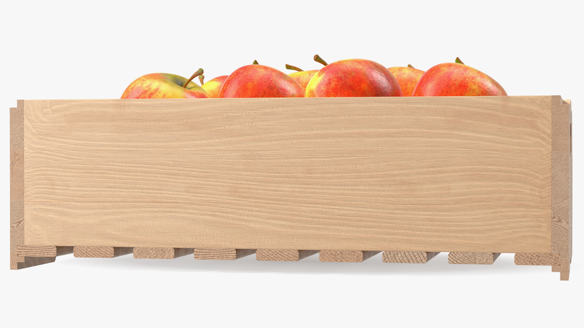 Beech Wood Rack With Apples 3D
