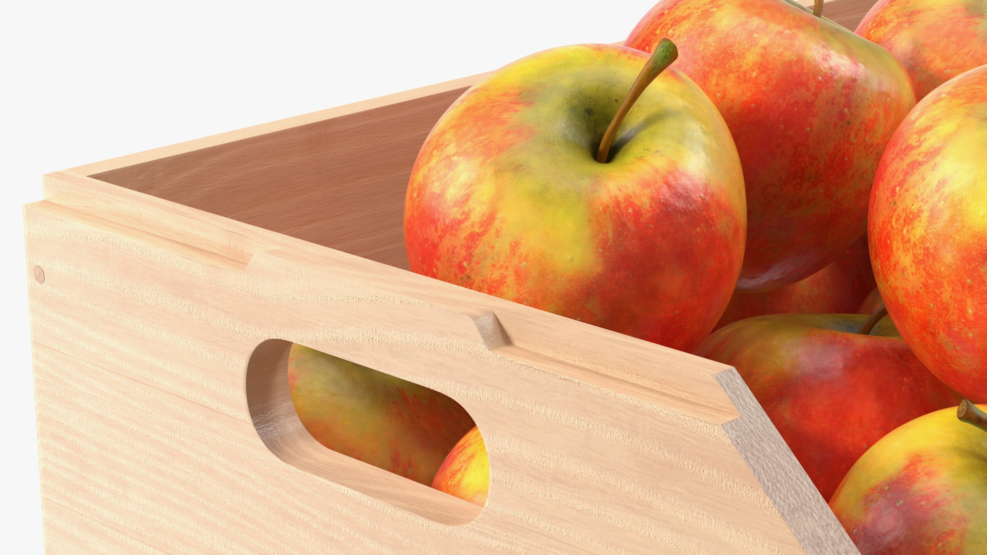 Beech Wood Rack With Apples 3D