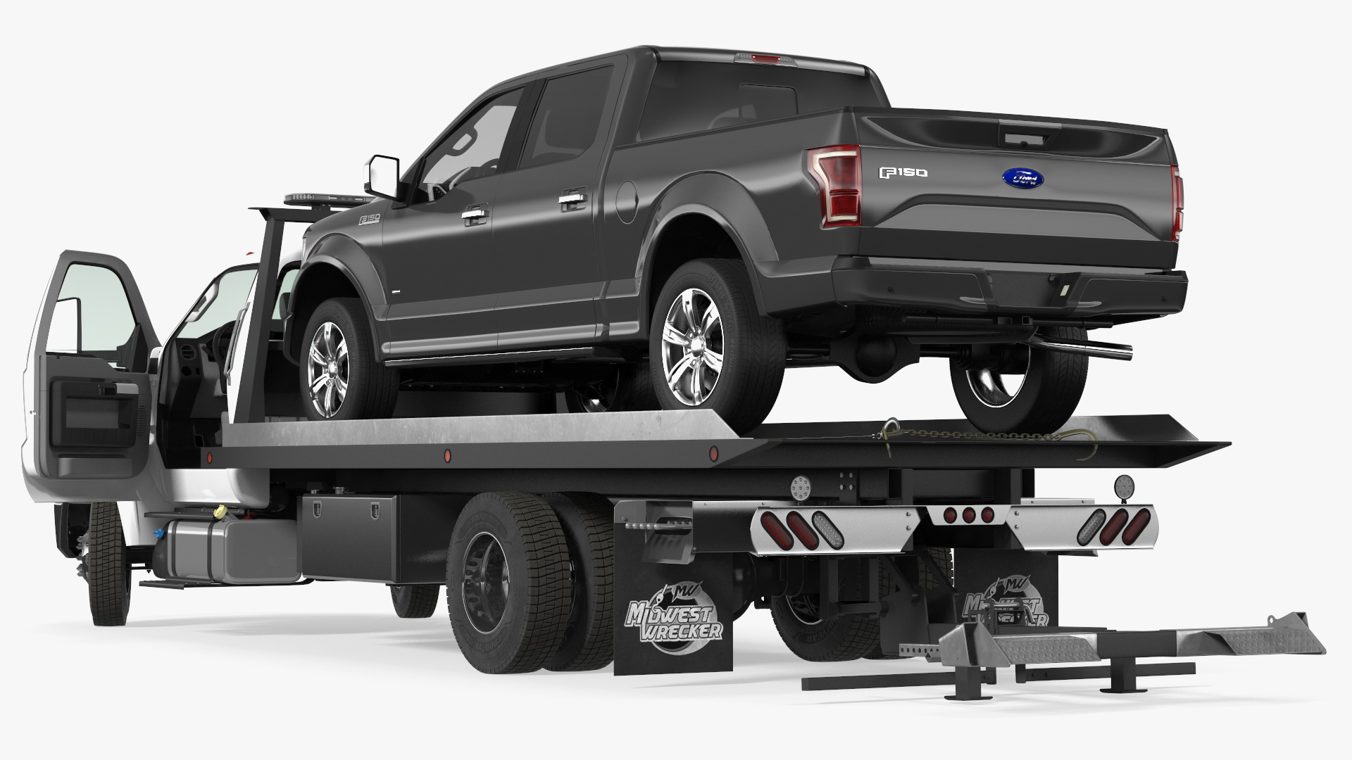 Ford F650 Tow Truck with Ford F 150 SuperCrew Rigged 3D
