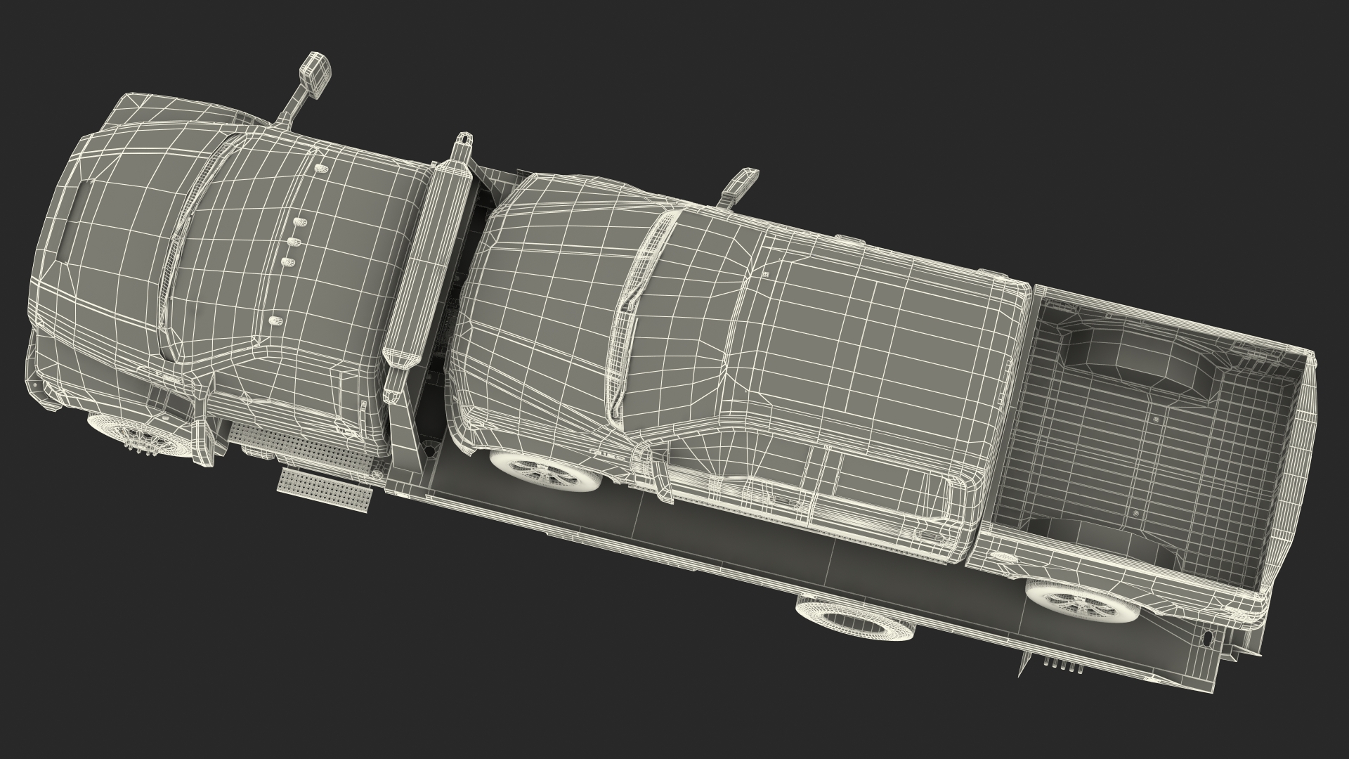Ford F650 Tow Truck with Ford F 150 SuperCrew Rigged 3D