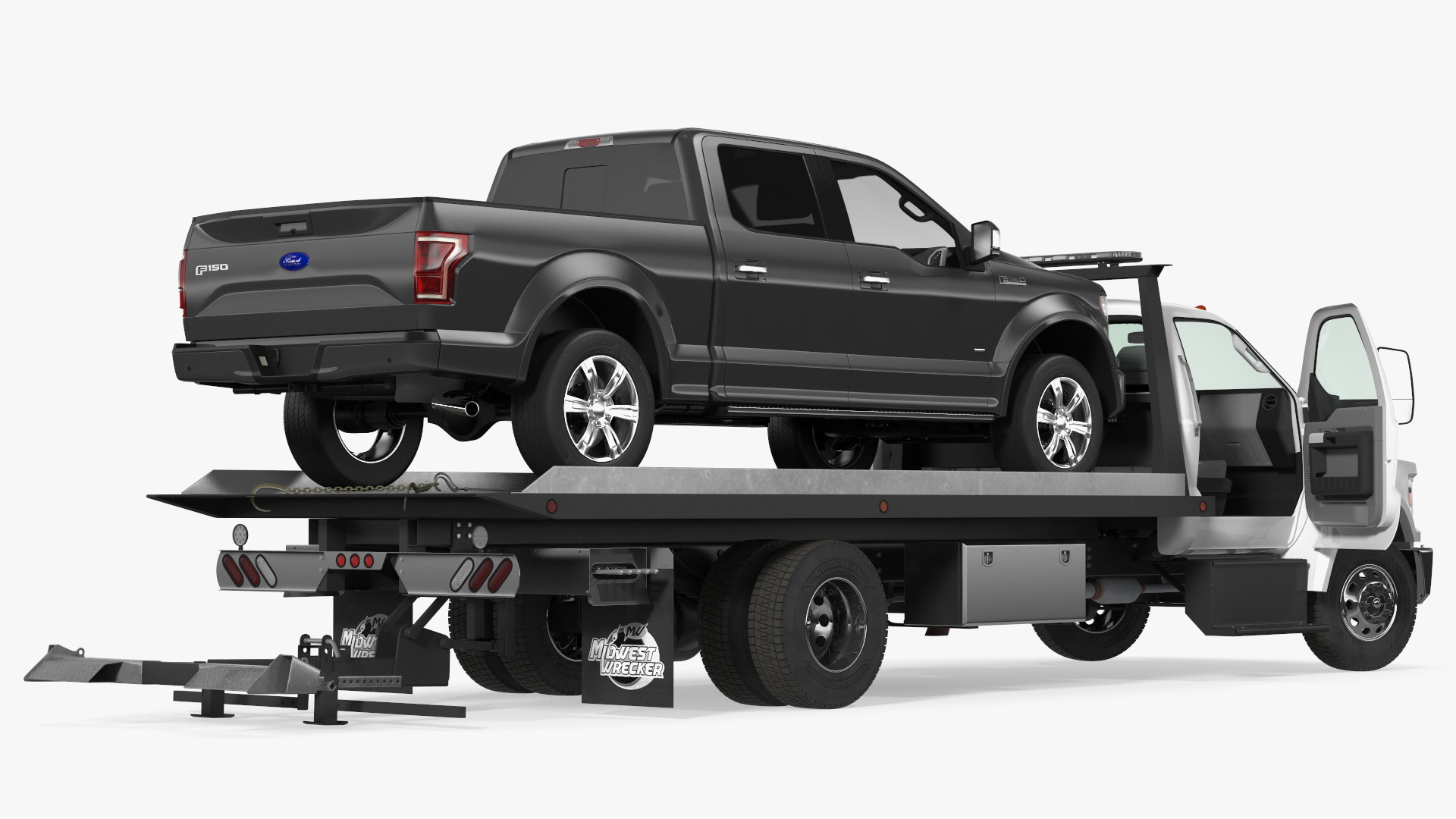 Ford F650 Tow Truck with Ford F 150 SuperCrew Rigged 3D