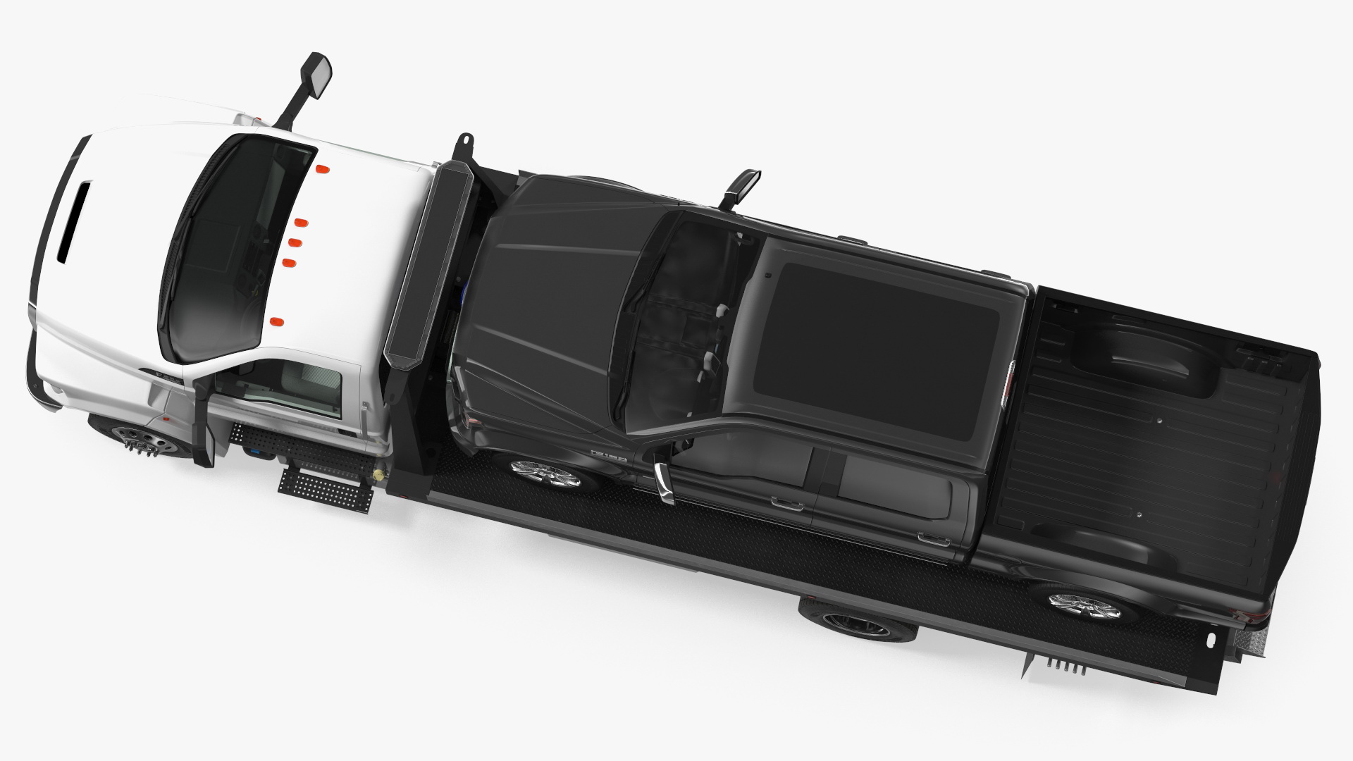 Ford F650 Tow Truck with Ford F 150 SuperCrew Rigged 3D