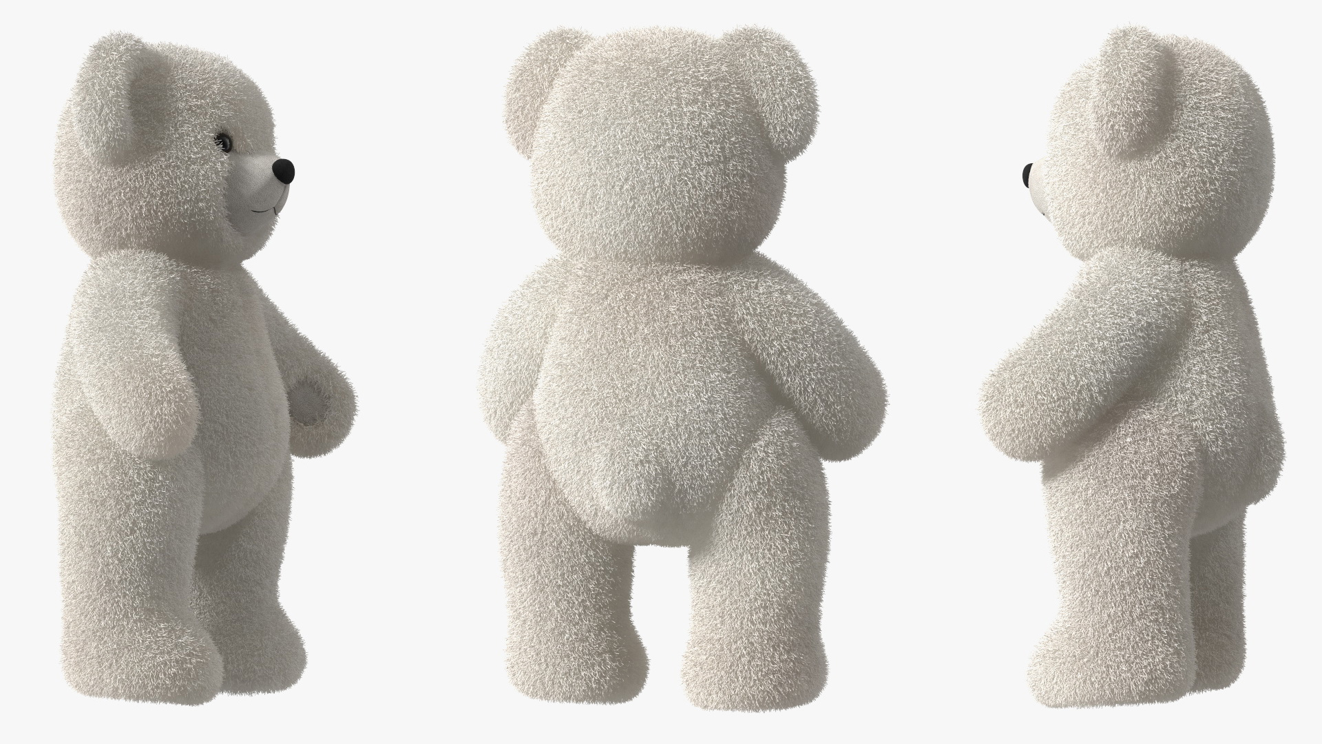 3D Teddy Bear Light Color Fur