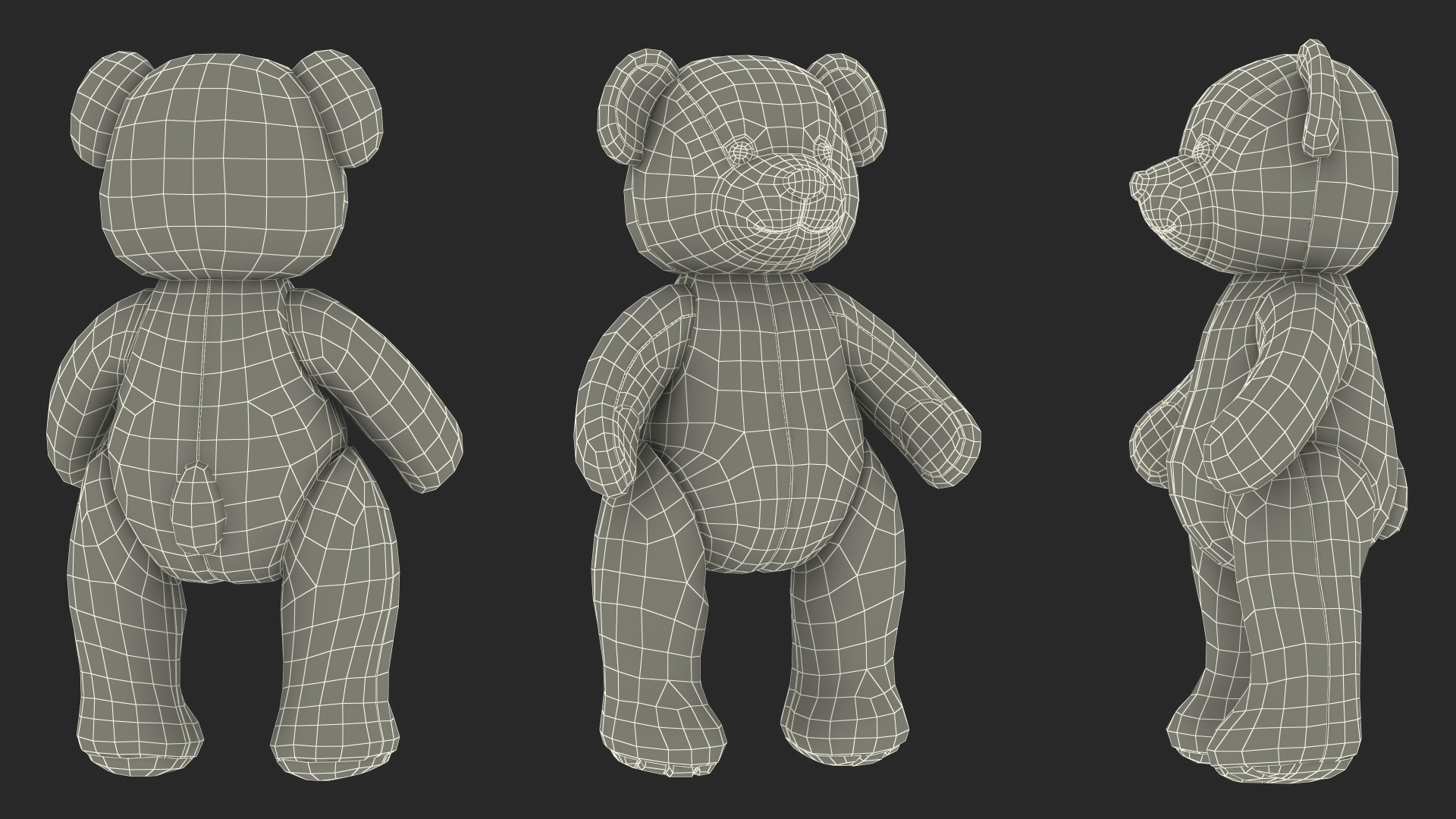 3D Teddy Bear Light Color Fur