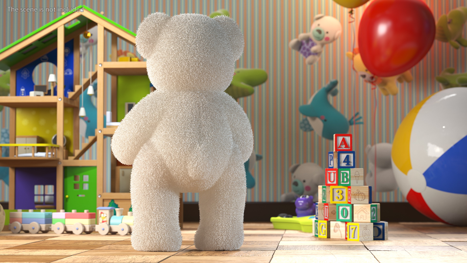 3D Teddy Bear Light Color Fur