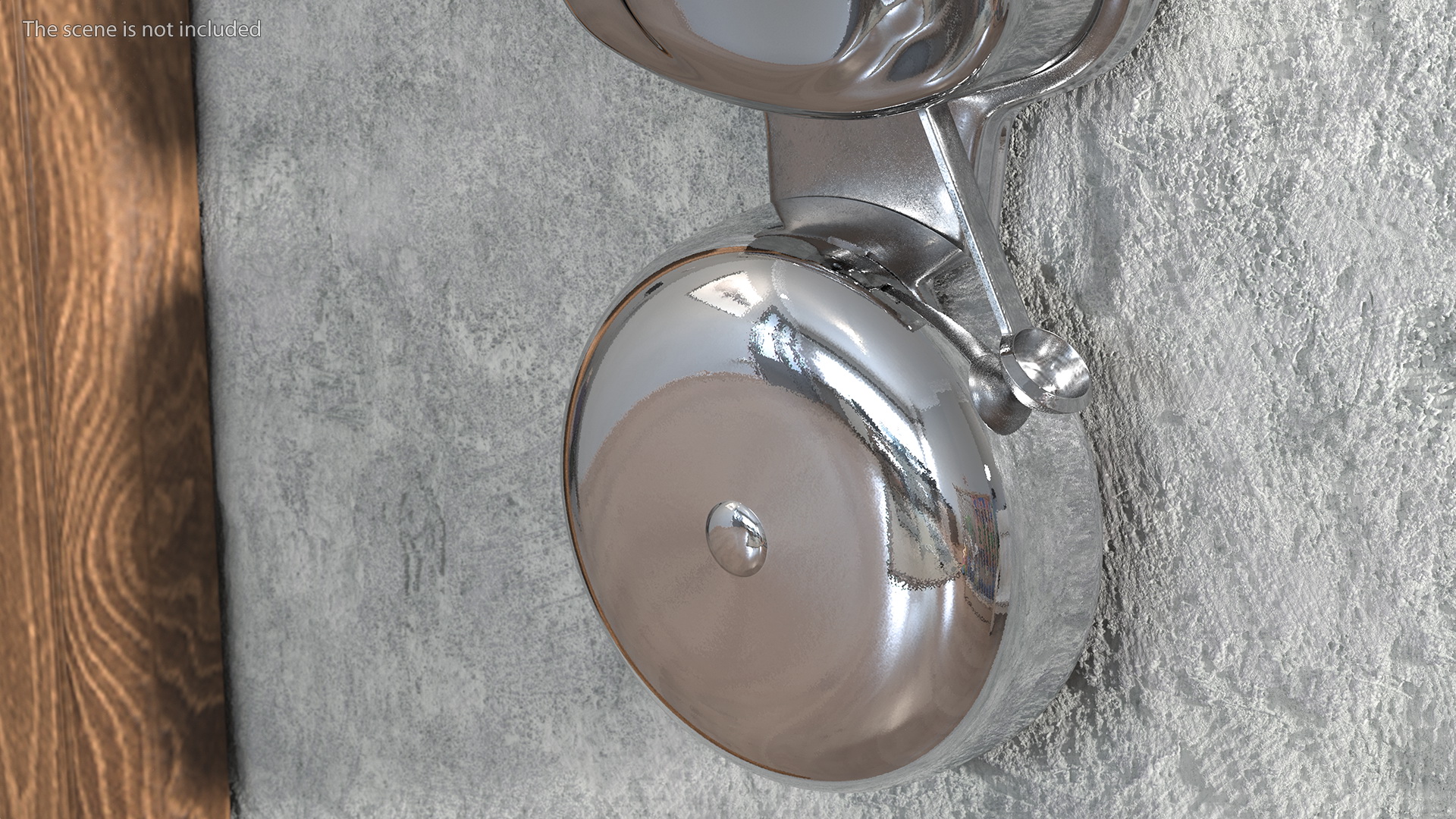 Wall Mounted Chrome Striker Bell 3D