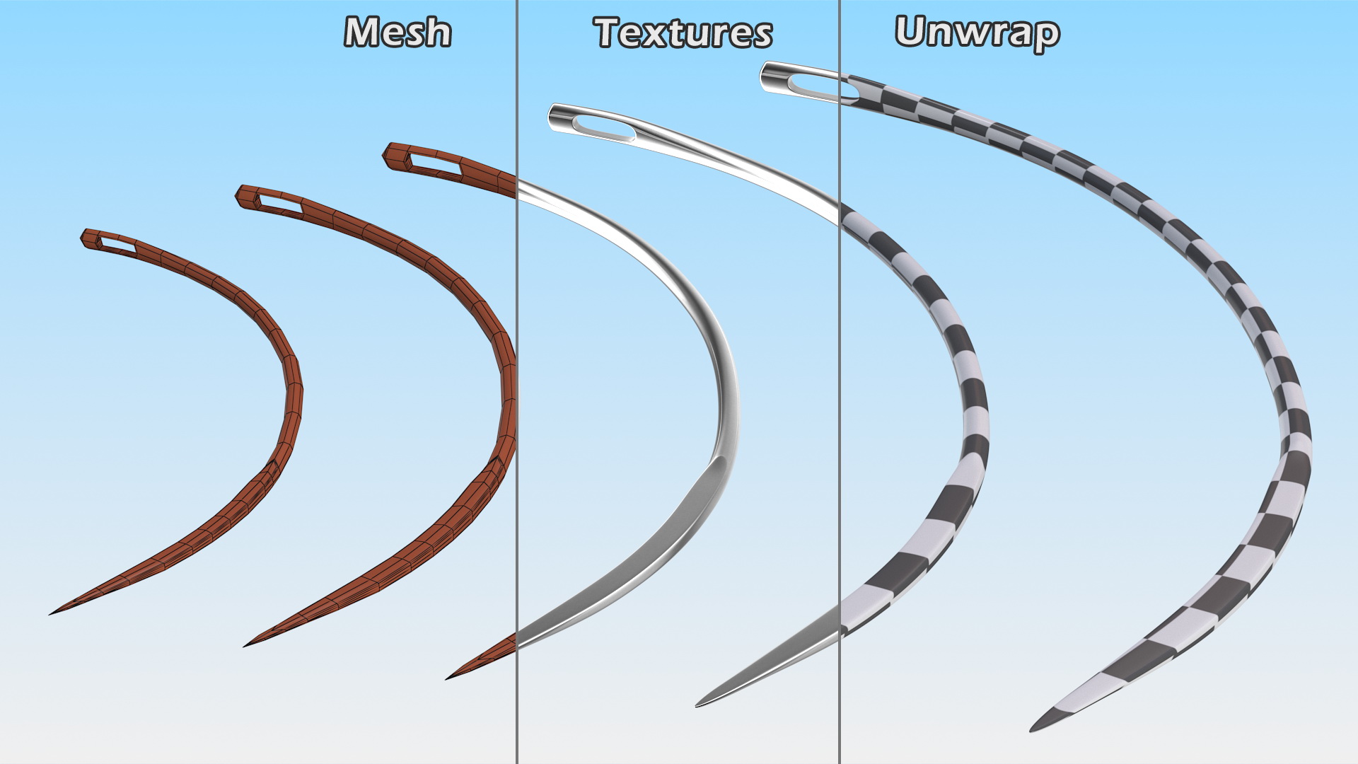 3D model Suture Cutting Edge Surgeon Needles