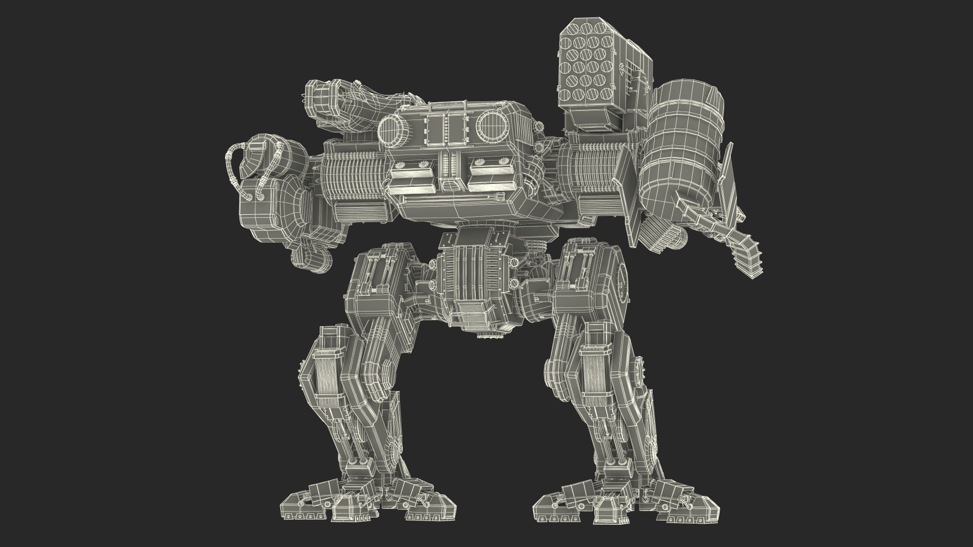 Giant Walking War Machine Rigged 3D