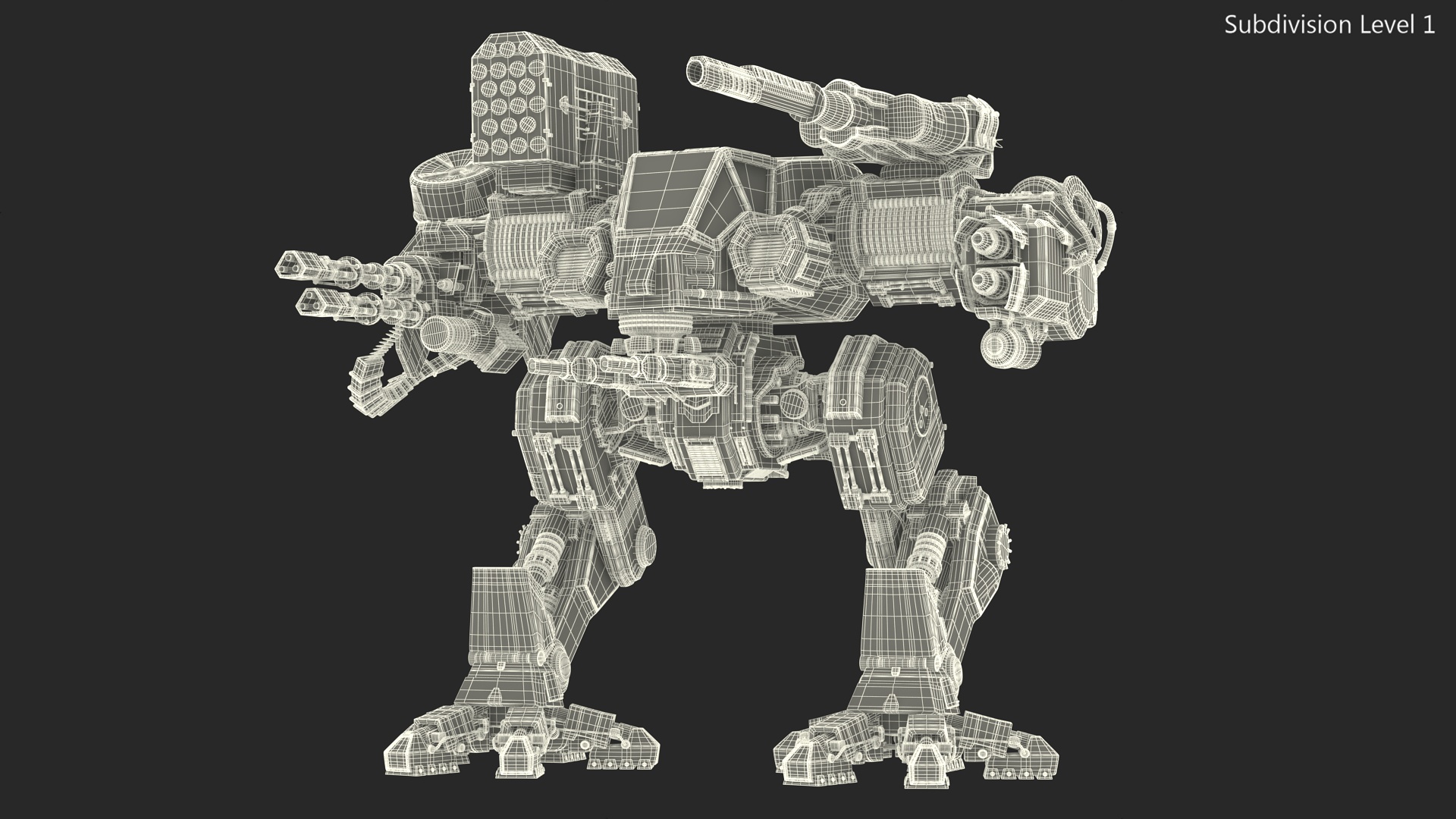 Giant Walking War Machine Rigged 3D