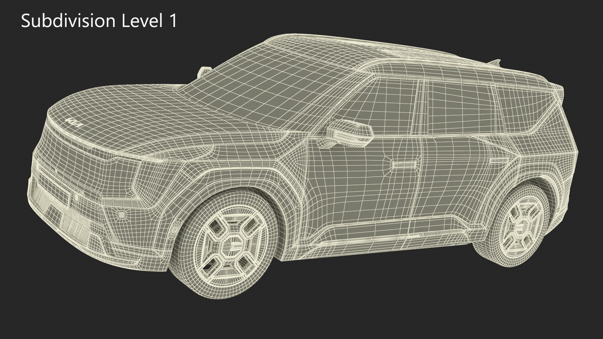 3D KIA EV9 Luxury Electric SUV Black and White model