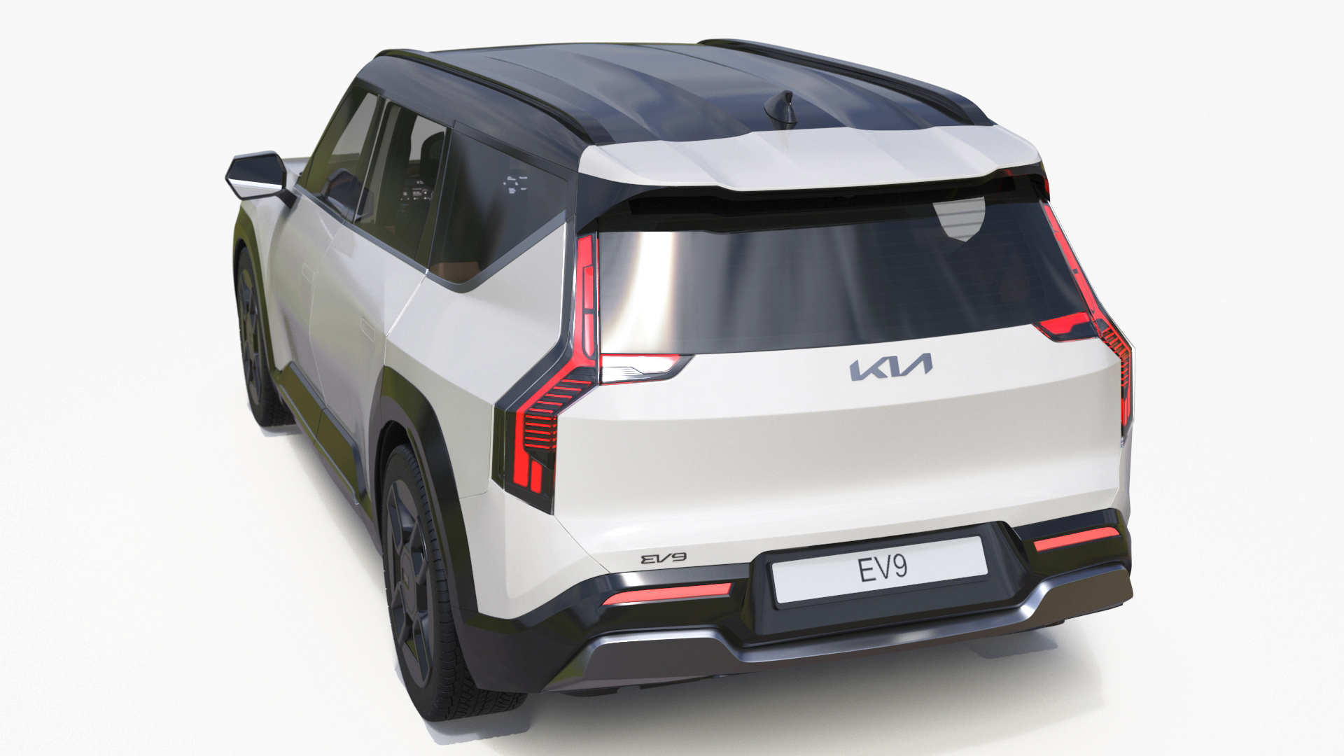 3D KIA EV9 Luxury Electric SUV Black and White model
