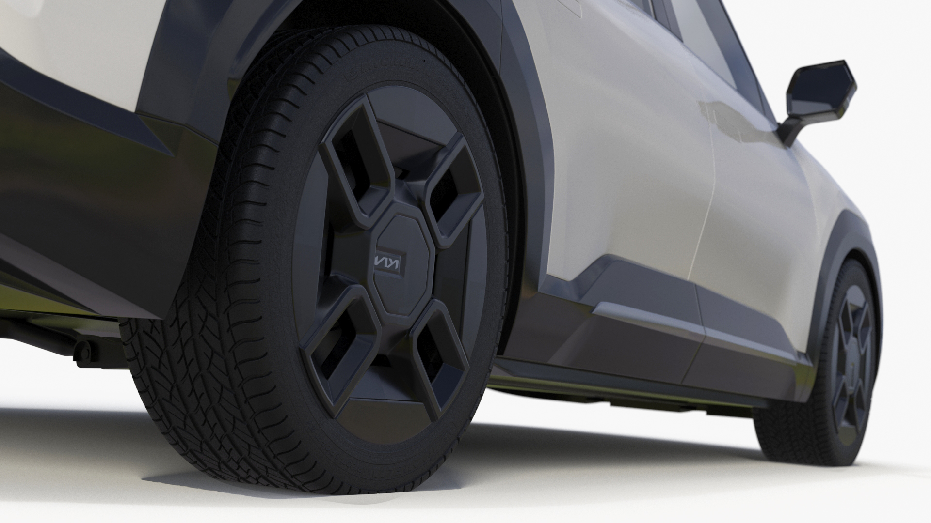 3D KIA EV9 Luxury Electric SUV Black and White model