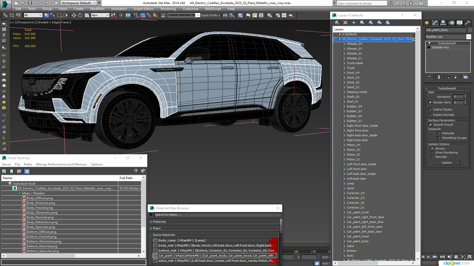3D All Electric Cadillac Escalade 2025 IQ Flare Metallic model