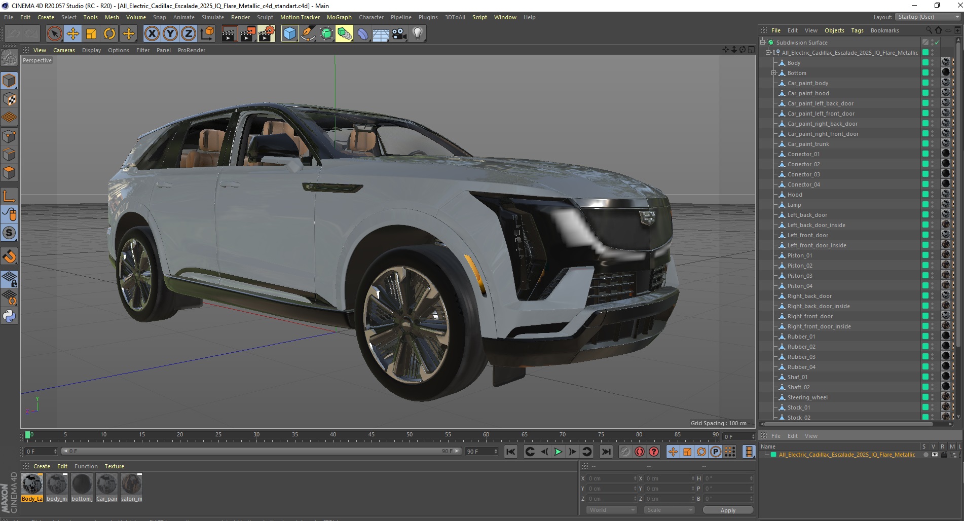 3D All Electric Cadillac Escalade 2025 IQ Flare Metallic model